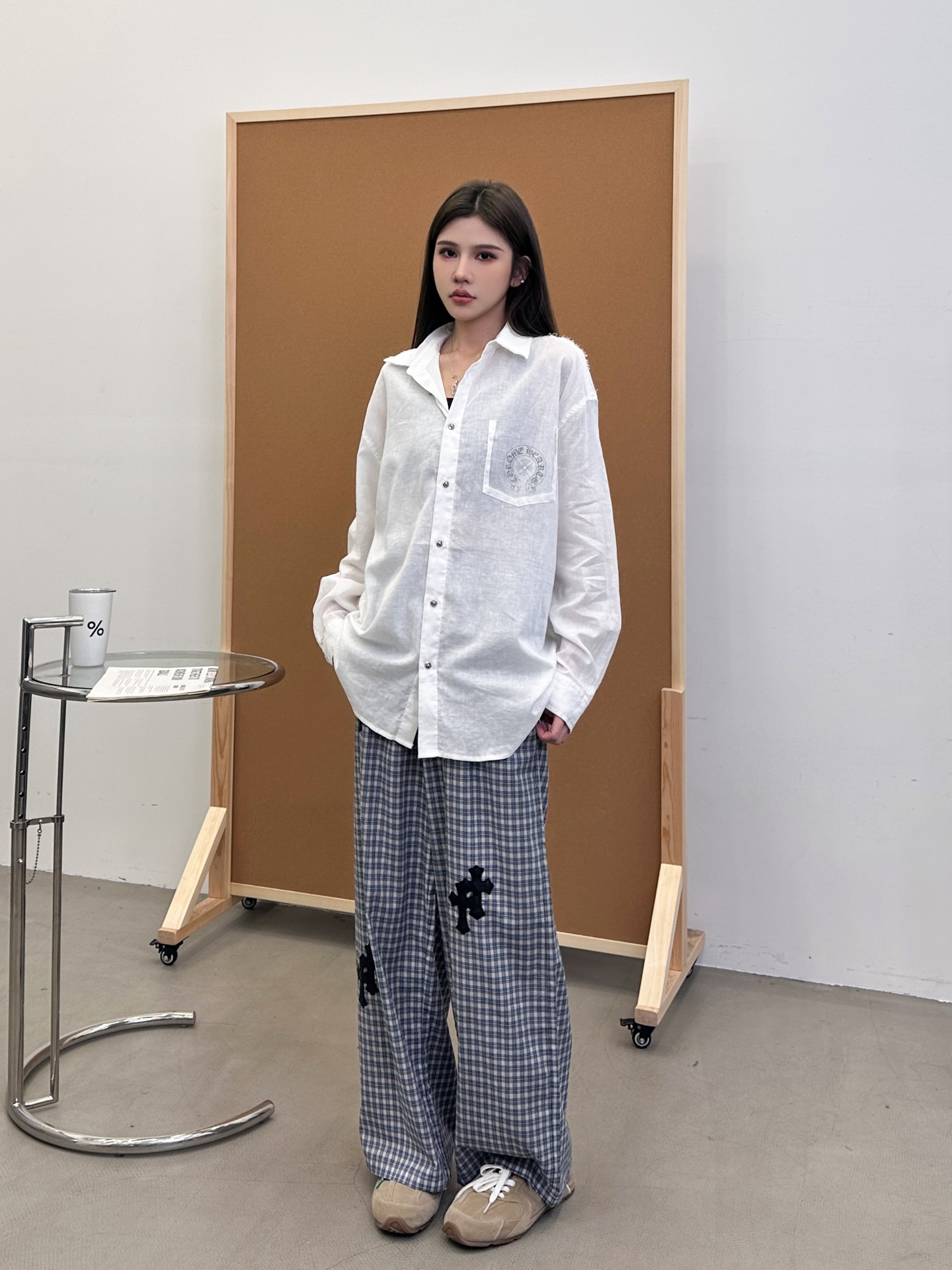 NO:428361,Croxin | New shirt, front and rear printing process for laundry washing water, imported cotton and linen fabrics from Japan, same style for men and women, size sml, chrome hearts, alexander wang19860909克罗心 ｜ 新款衬衣,成衣洗水前后印花工艺,日本进口棉麻面料,男女同款,尺码sml,,chrome hearts,alexander wang,Women's clothing