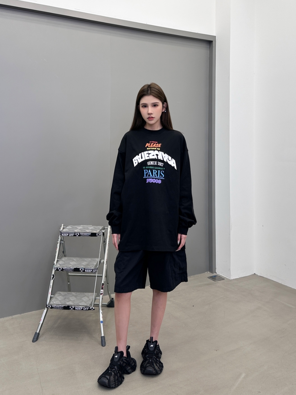 NO:441305,Paris ｜ New long-sleeved T, laundry and watermark embroidery technology, same style for men and women, size sml, alexander wang19860909巴黎 ｜ 新款长袖t,成衣洗水印花刺绣工艺,男女同款,尺码sml,,alexander wang,Women's clothing