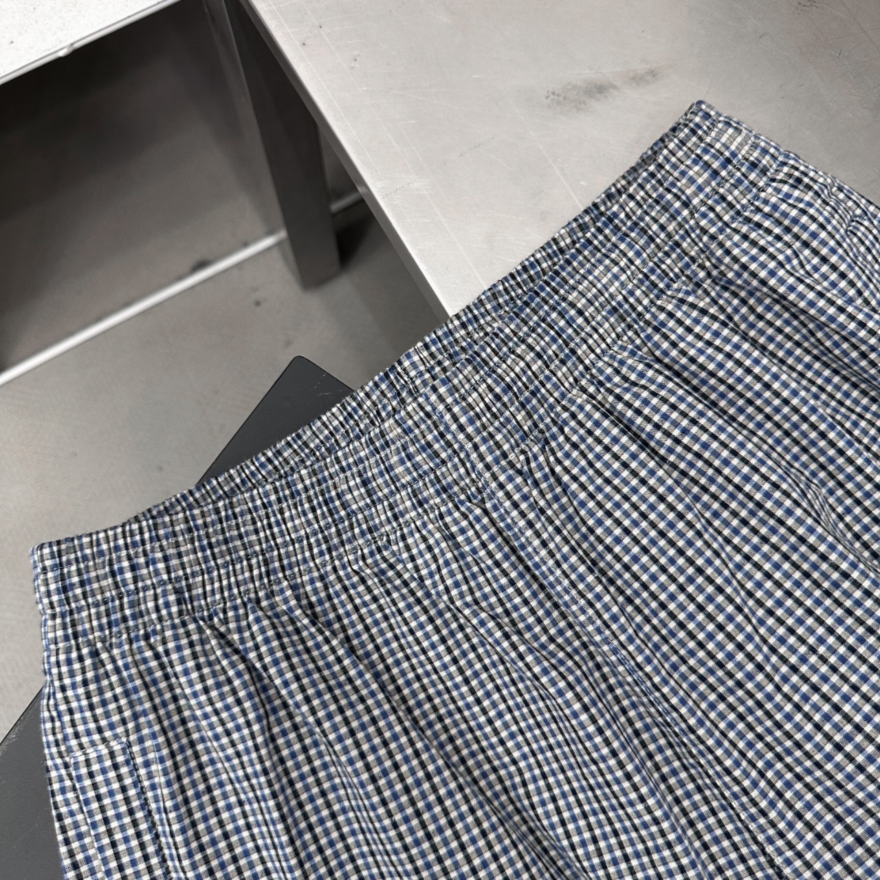 巴黎 ｜ 新款休闲裤，经典刺绣标，棉麻混纺格子面料，休闲时尚，男女同款，尺码sml