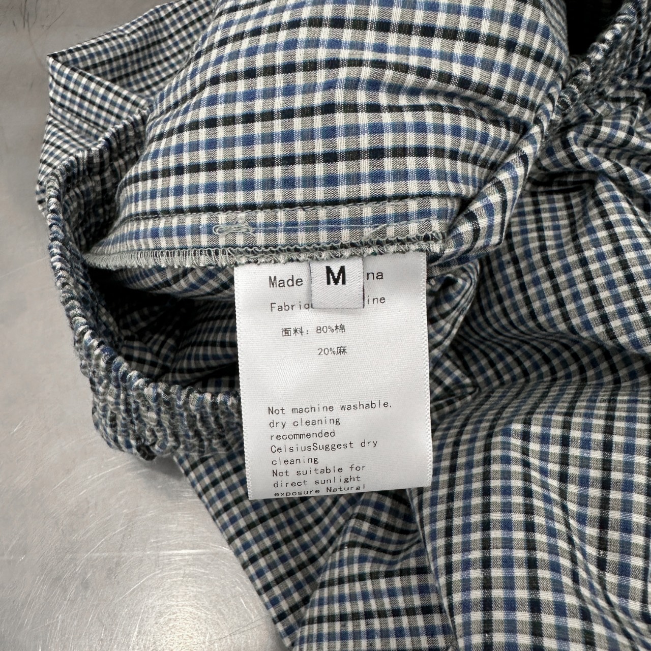 巴黎 ｜ 新款休闲裤，经典刺绣标，棉麻混纺格子面料，休闲时尚，男女同款，尺码sml