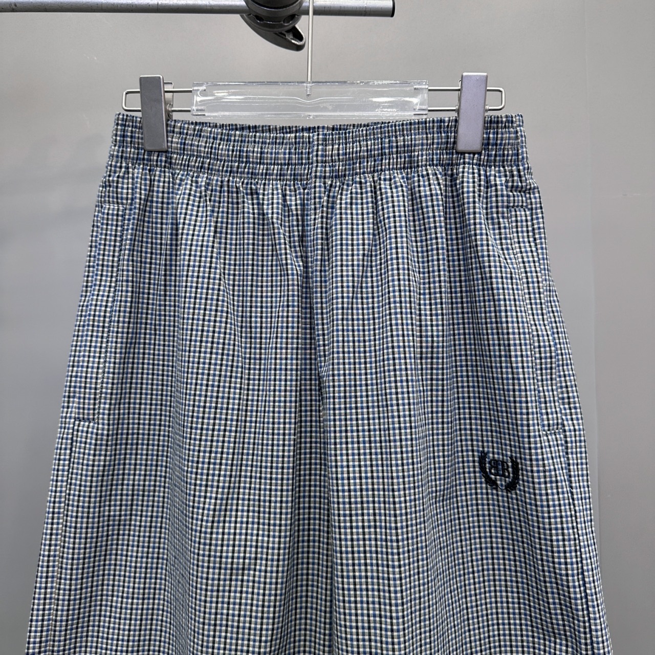 巴黎 ｜ 新款休闲裤，经典刺绣标，棉麻混纺格子面料，休闲时尚，男女同款，尺码sml