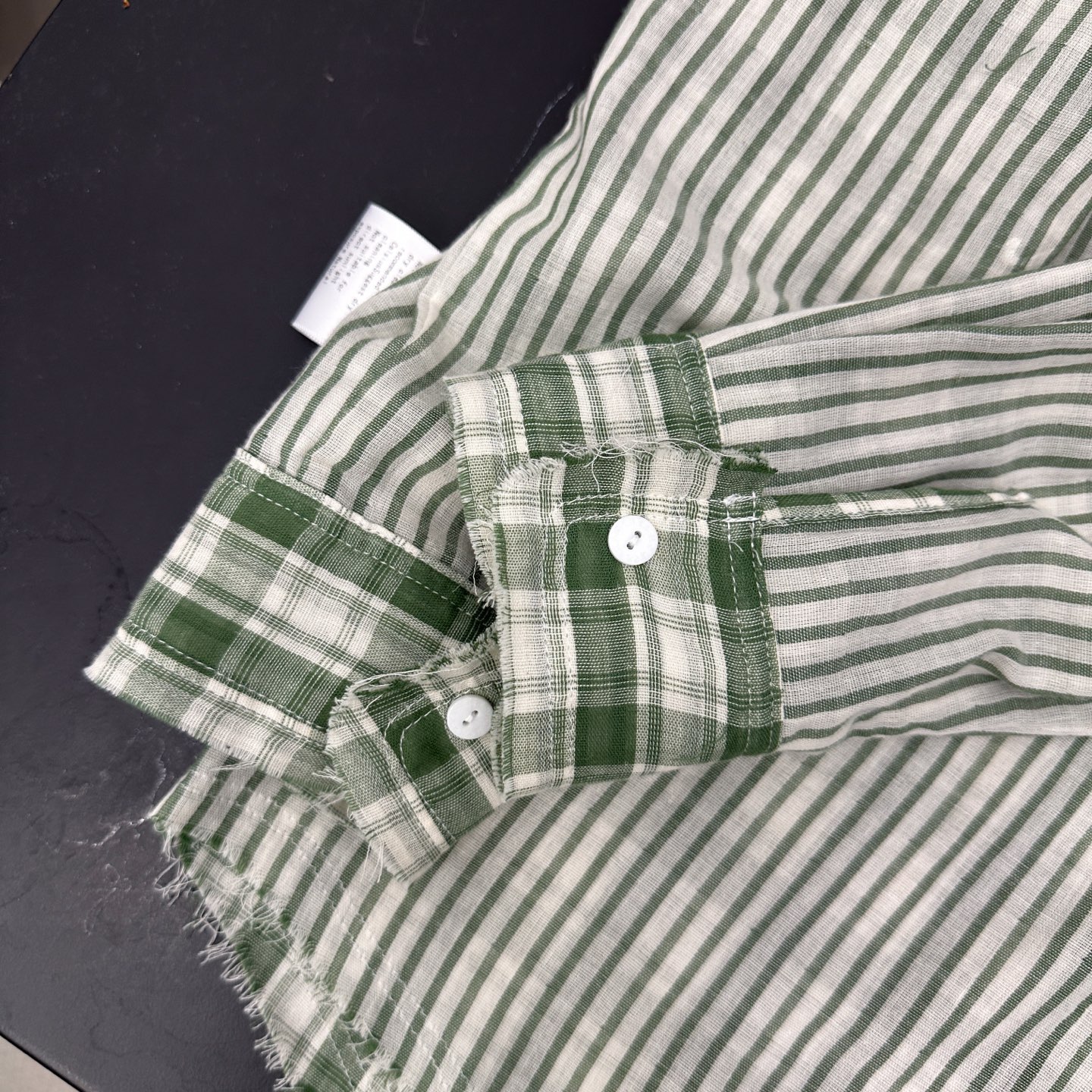 克罗心 ｜ 新款衬衣，成衣洗水毛边加多处印花工艺，日本进口双面全棉面料，两面穿男女同款，尺码sml