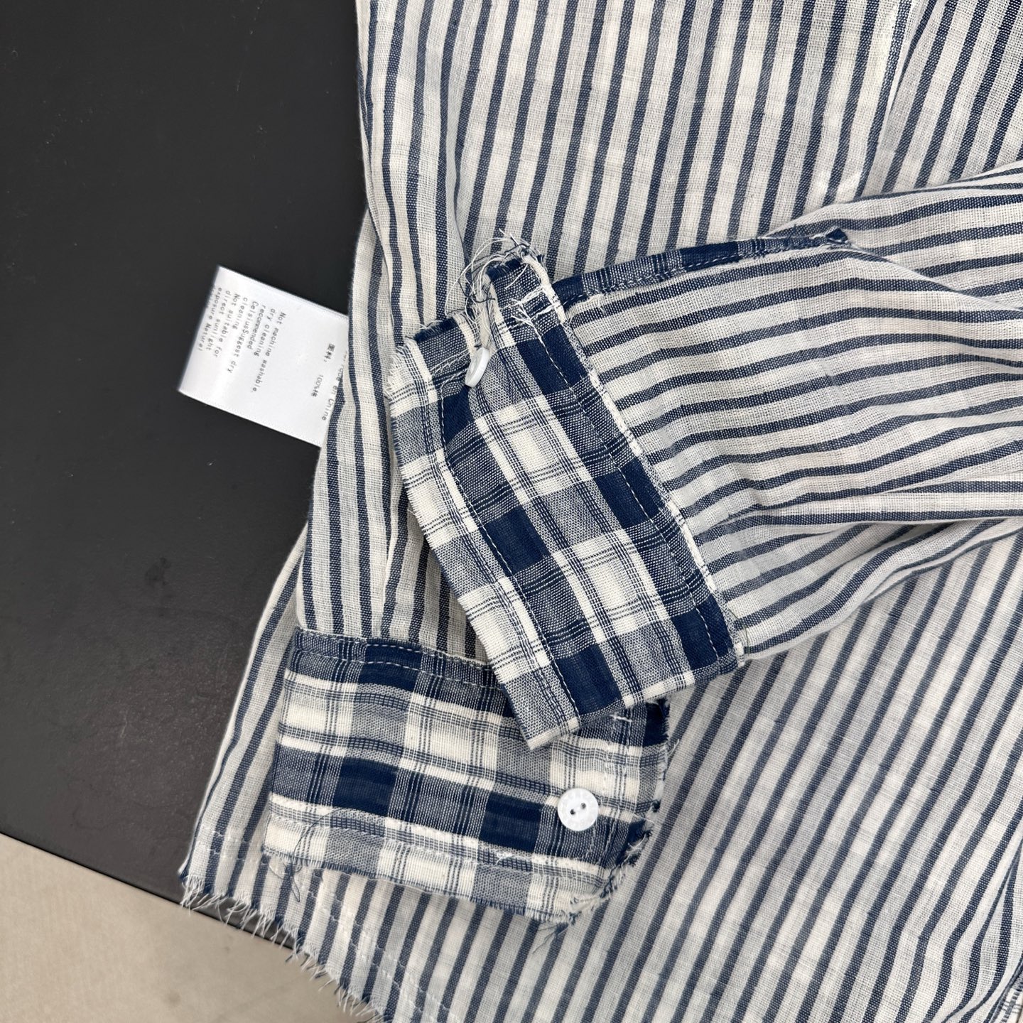 克罗心 ｜ 新款衬衣，成衣洗水毛边加多处印花工艺，日本进口双面全棉面料，两面穿男女同款，尺码sml