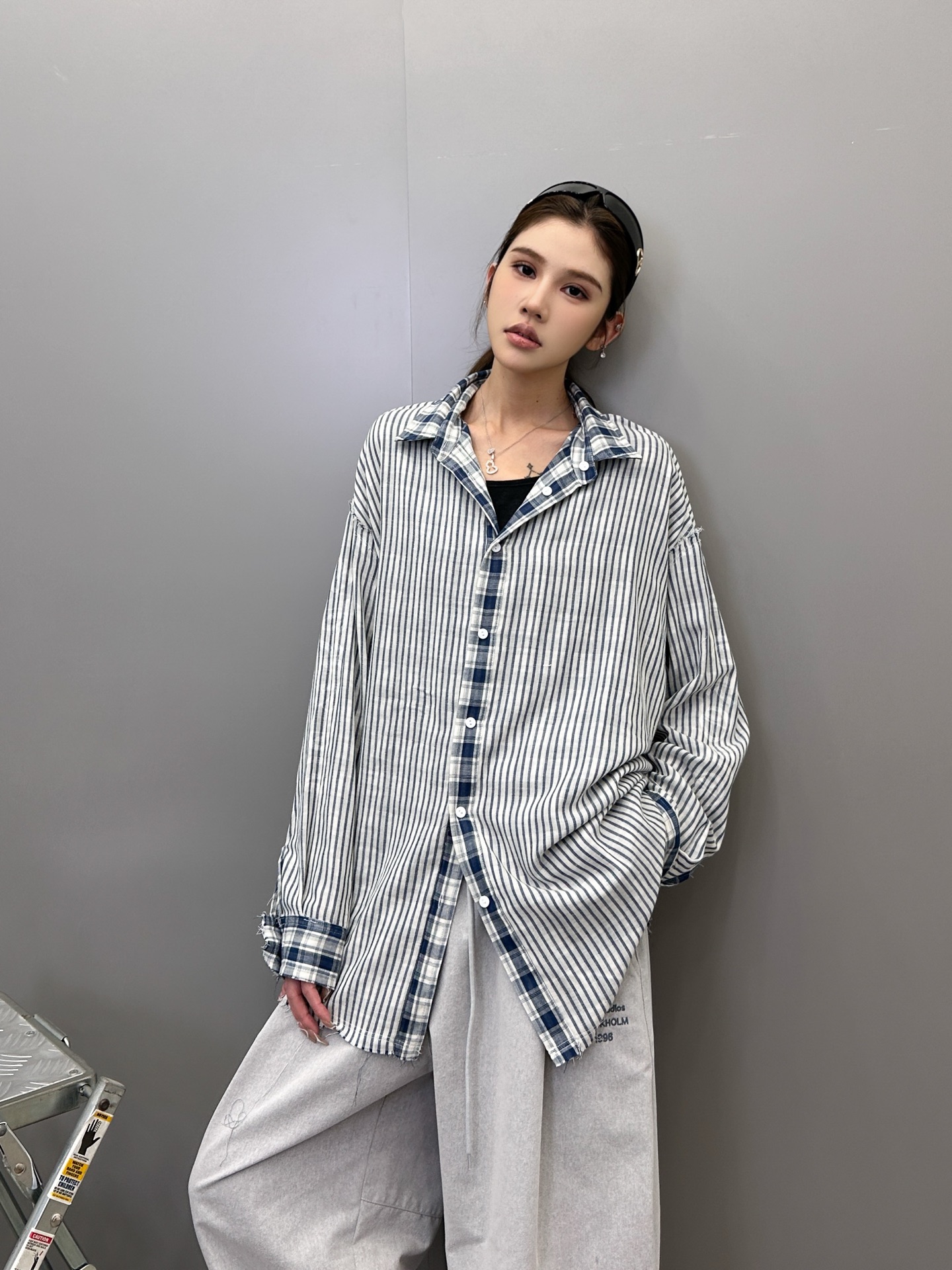 克罗心 ｜ 新款衬衣，成衣洗水毛边加多处印花工艺，日本进口双面全棉面料，两面穿男女同款，尺码sml