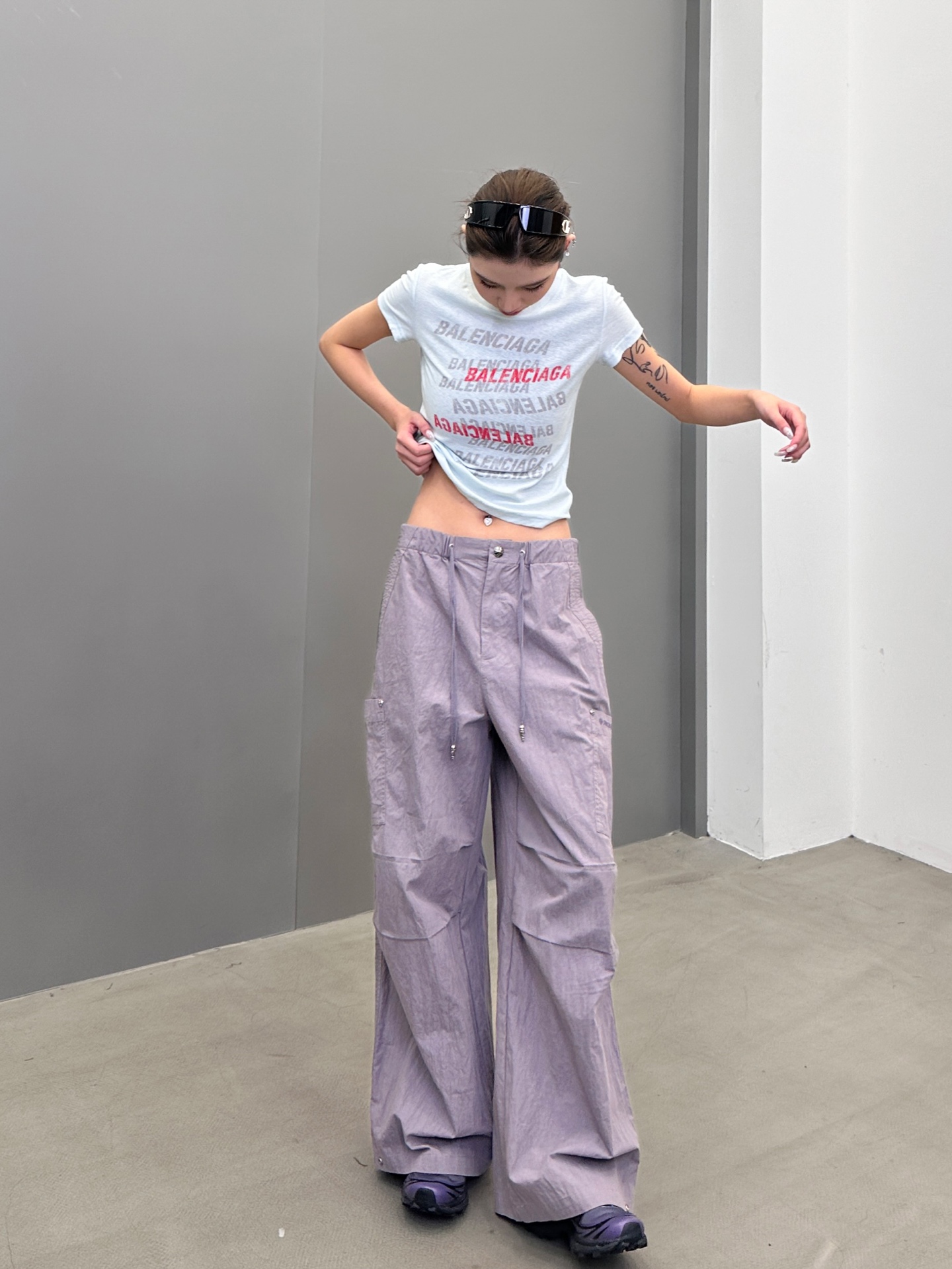 克罗心 ｜ 新款工装休闲裤，进口特殊混纺棉布，经典字母刺绣标，男女同款，尺码sml