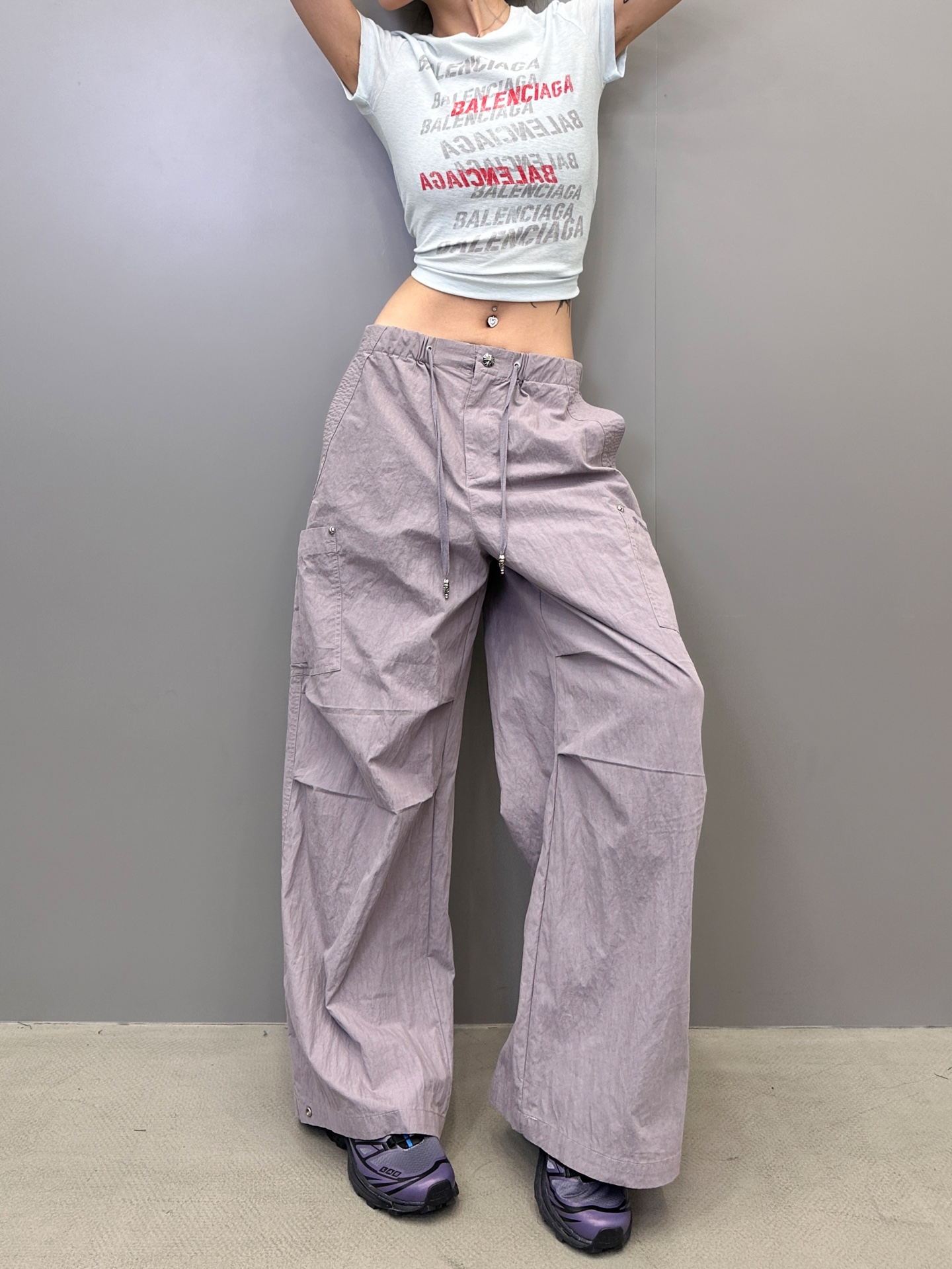 克罗心 ｜ 新款工装休闲裤，进口特殊混纺棉布，经典字母刺绣标，男女同款，尺码sml