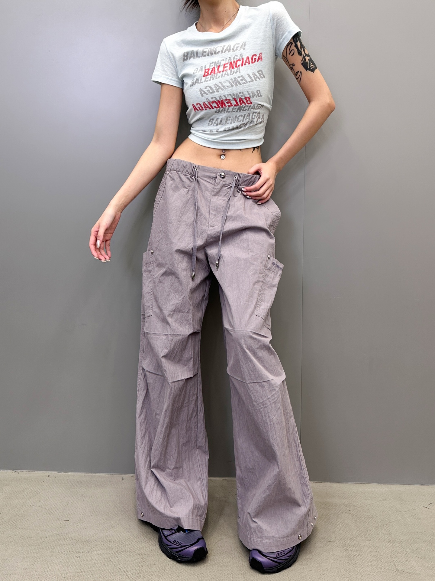 克罗心 ｜ 新款工装休闲裤，进口特殊混纺棉布，经典字母刺绣标，男女同款，尺码sml