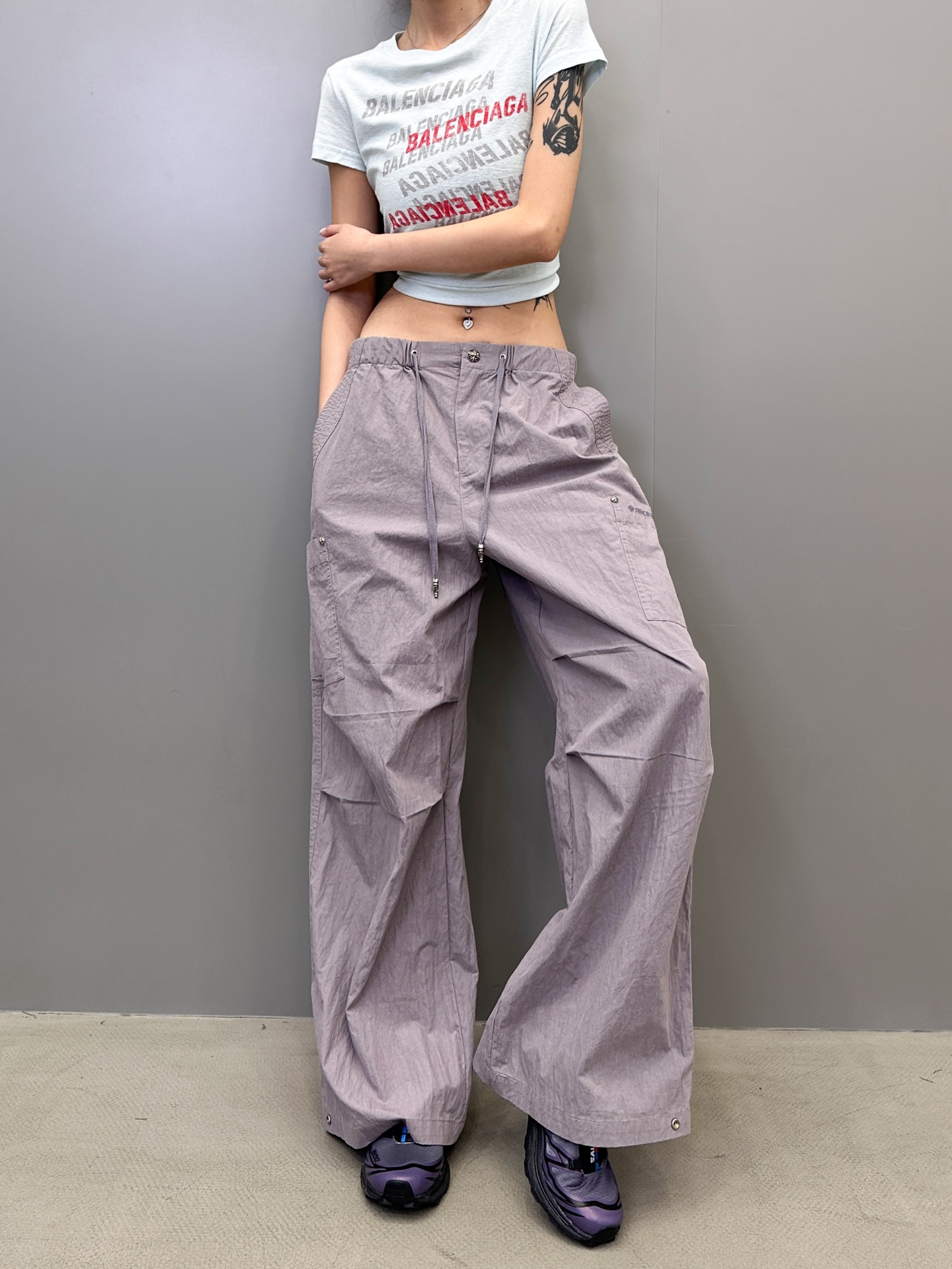 克罗心 ｜ 新款工装休闲裤，进口特殊混纺棉布，经典字母刺绣标，男女同款，尺码sml