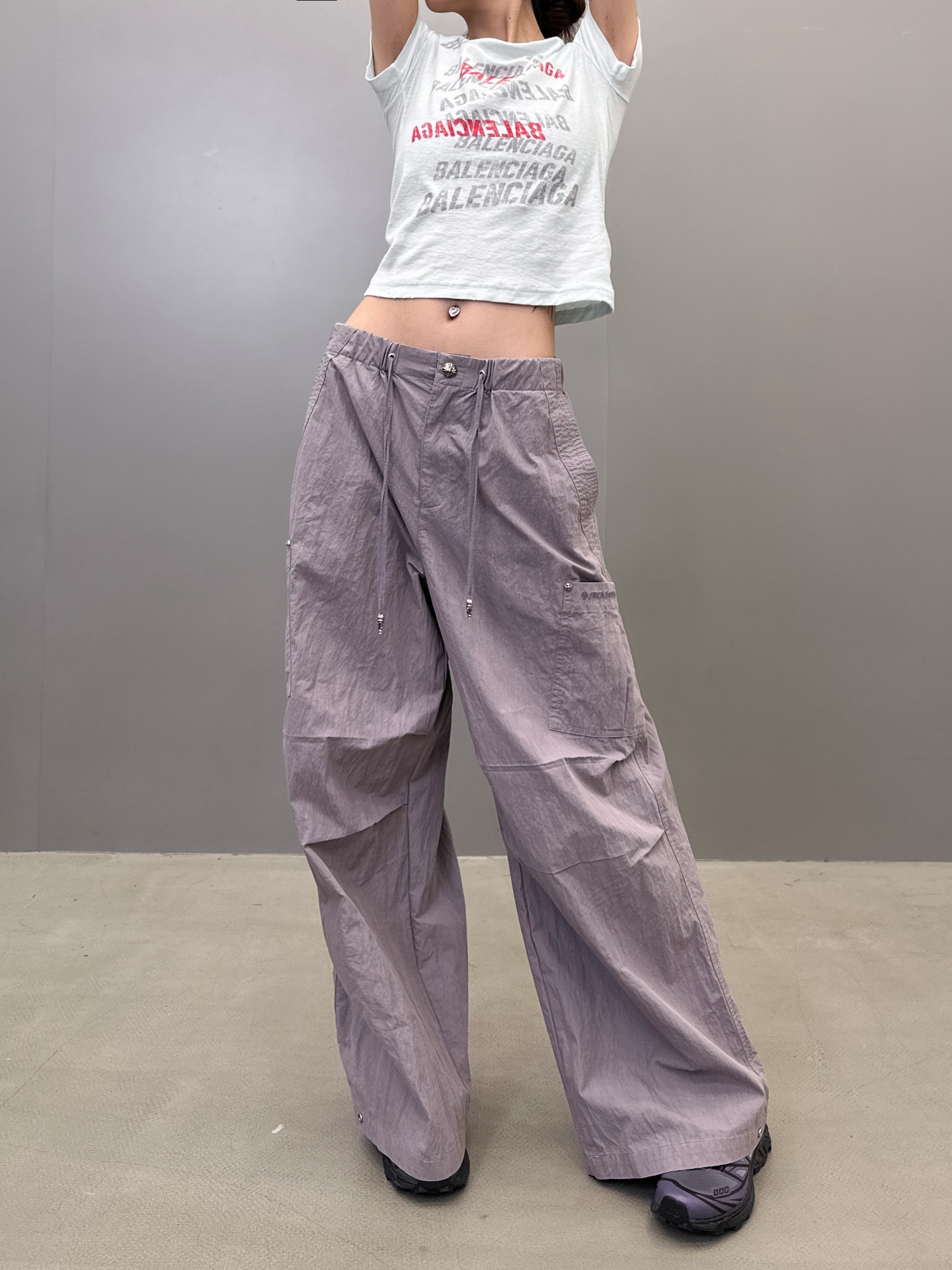 克罗心 ｜ 新款工装休闲裤，进口特殊混纺棉布，经典字母刺绣标，男女同款，尺码sml