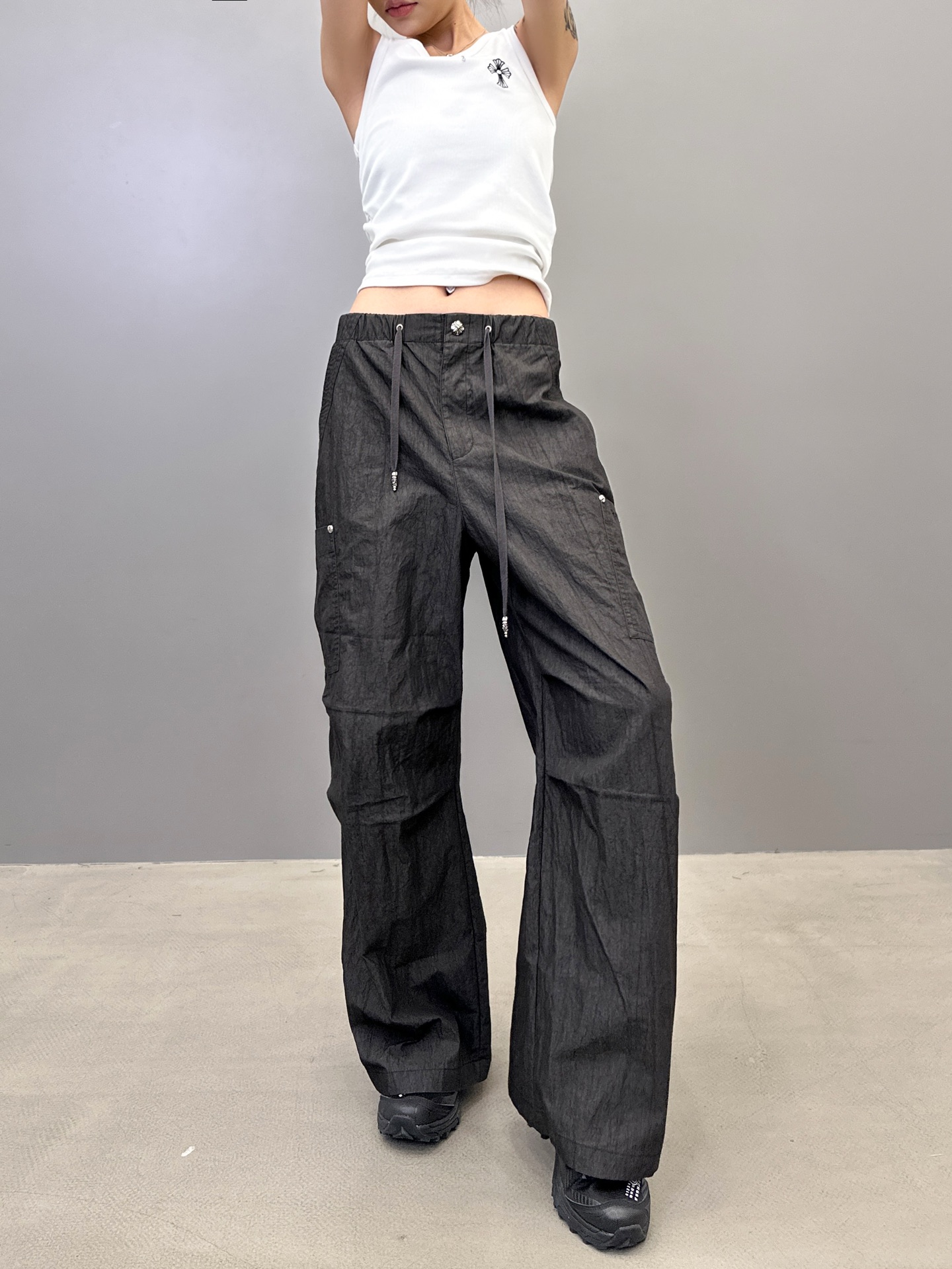 克罗心 ｜ 新款工装休闲裤，进口特殊混纺棉布，经典字母刺绣标，男女同款，尺码sml