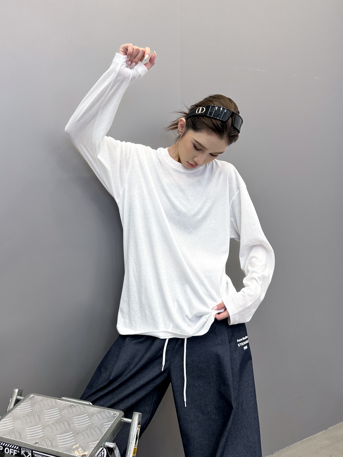 Acne ｜ 新款长袖t，成衣洗水加前后烫钻工艺，休闲时尚，尺码sml