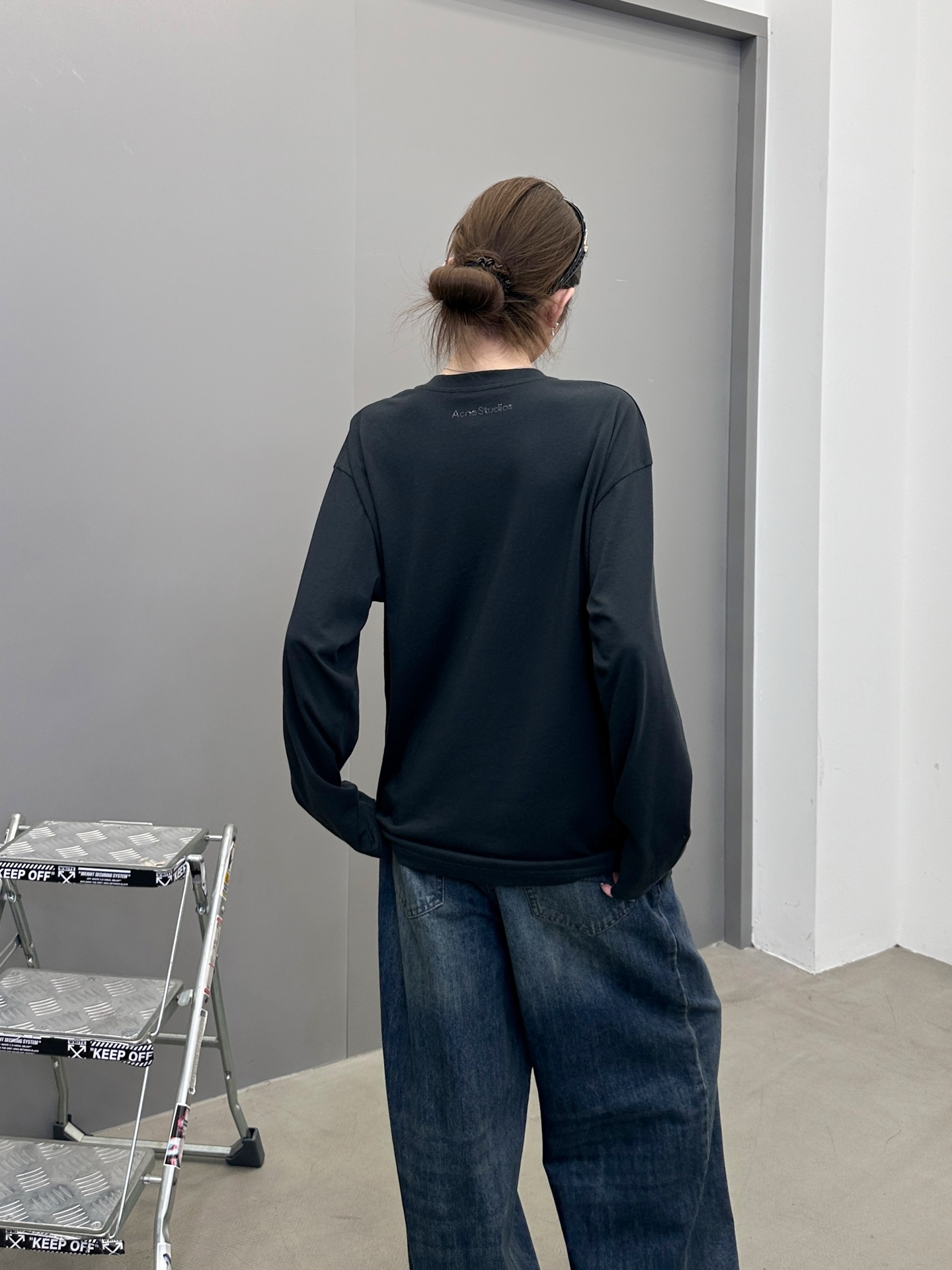 Acne ｜ 新款长袖t，成衣洗水加前后烫钻工艺，休闲时尚，尺码sml