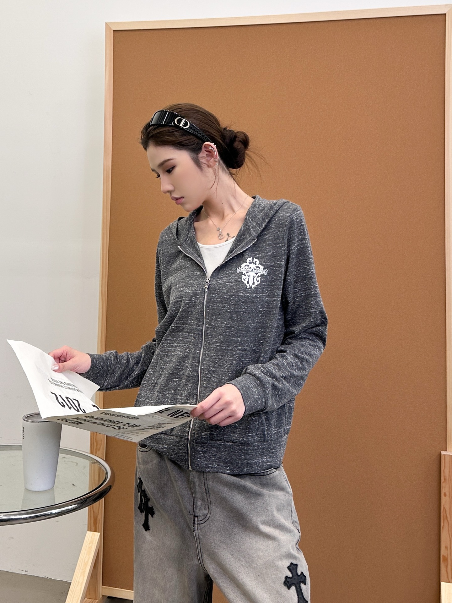  克罗心 ｜ 新款开衫卫衣，经典印花标，人棉混纺特殊面料，尺码sml