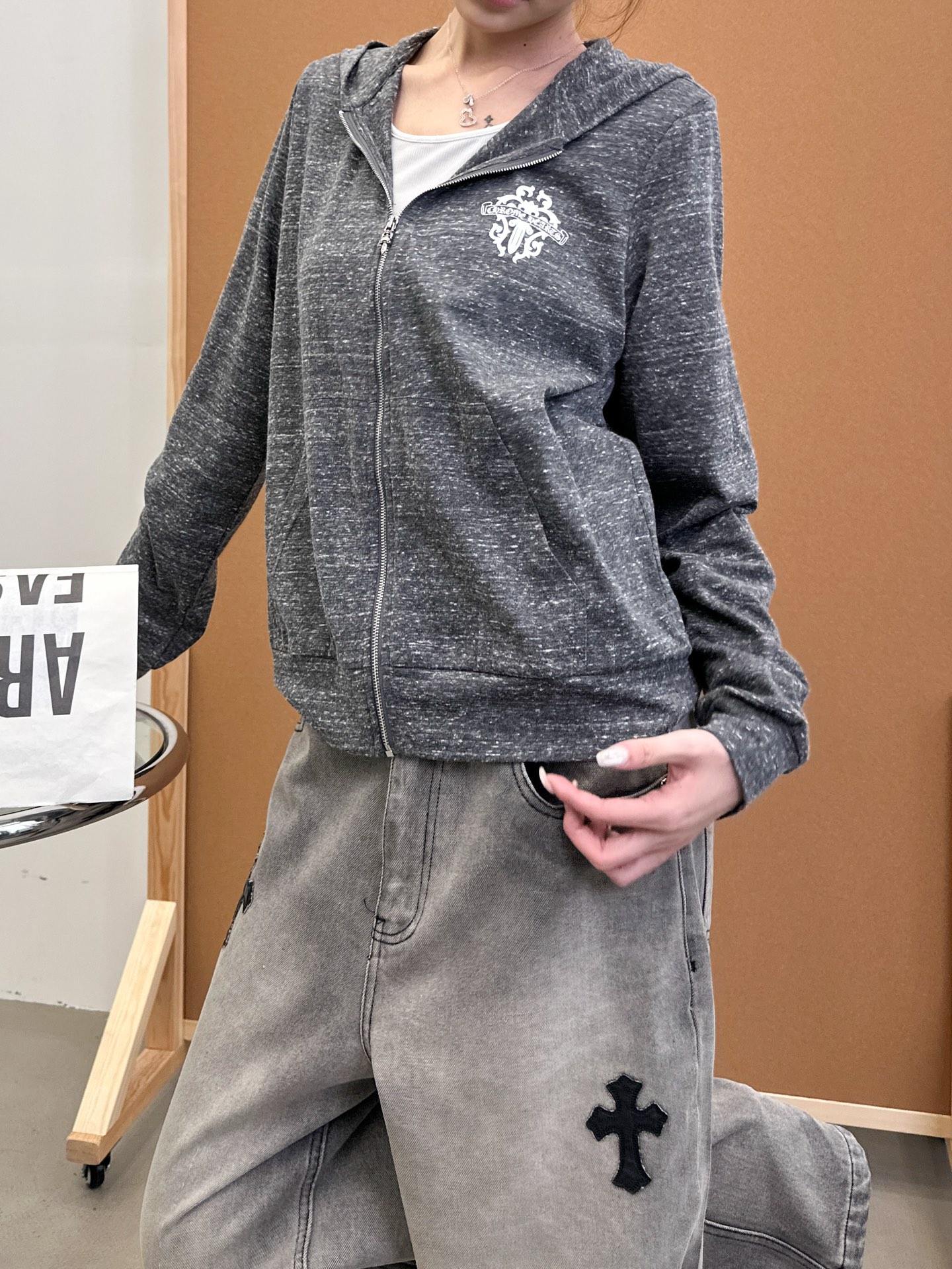  克罗心 ｜ 新款开衫卫衣，经典印花标，人棉混纺特殊面料，尺码sml