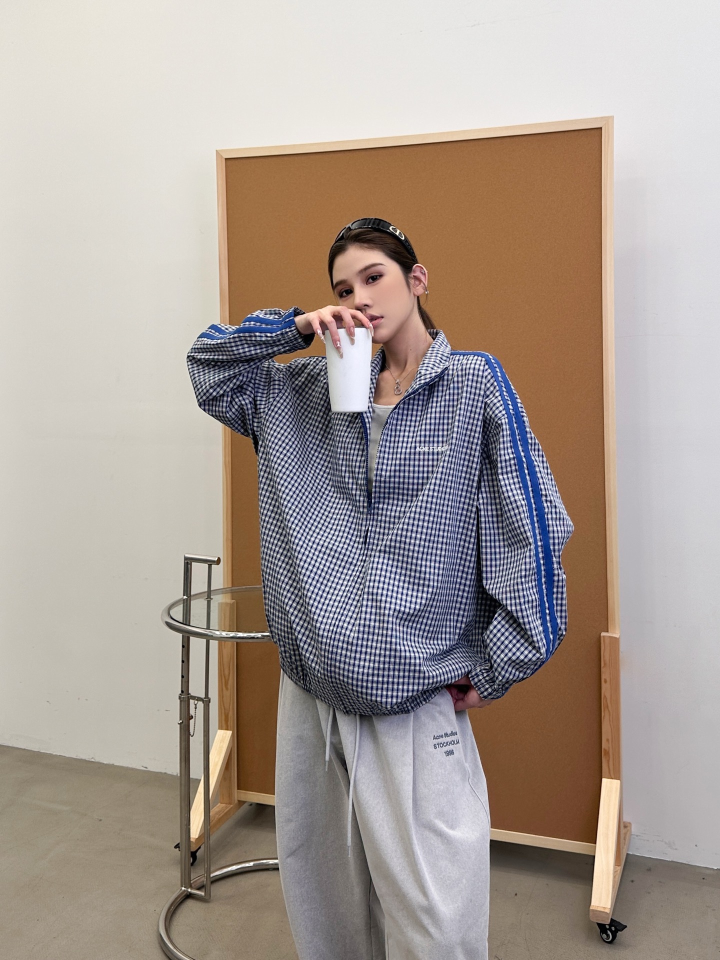  Acne ｜ 新款休闲上衣，经典刺绣标，手工车杠工艺，进口格子全棉面料，男女同款，尺码sml