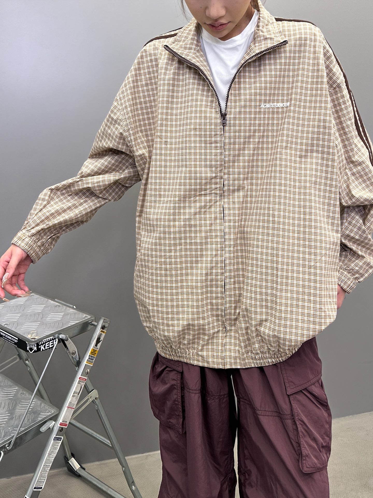  Acne ｜ 新款休闲上衣，经典刺绣标，手工车杠工艺，进口格子全棉面料，男女同款，尺码sml