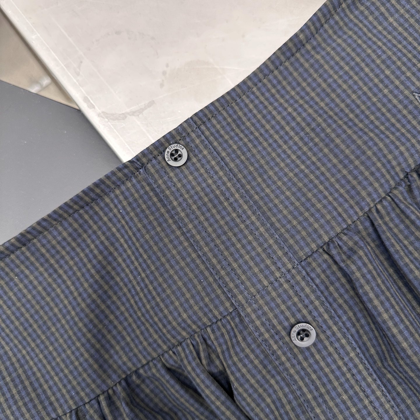  Acne ｜ 新款休闲半裙，经典刺绣标加进口全棉格子面料，休闲时尚，尺码sml