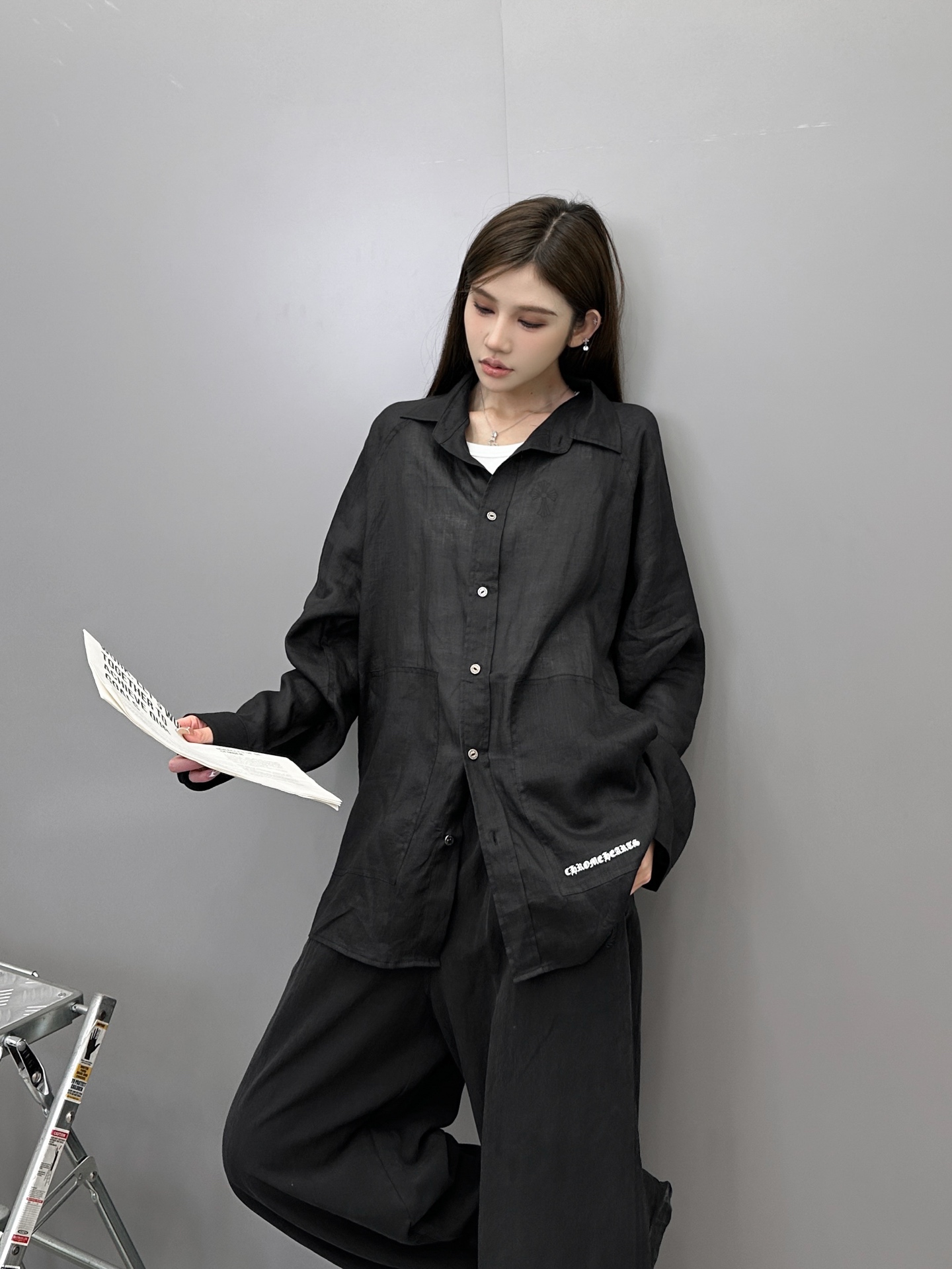  克罗心 ｜ 新款衬衣，日本进口全麻面料，经典五金扣刺绣标，男女同款，尺码sml