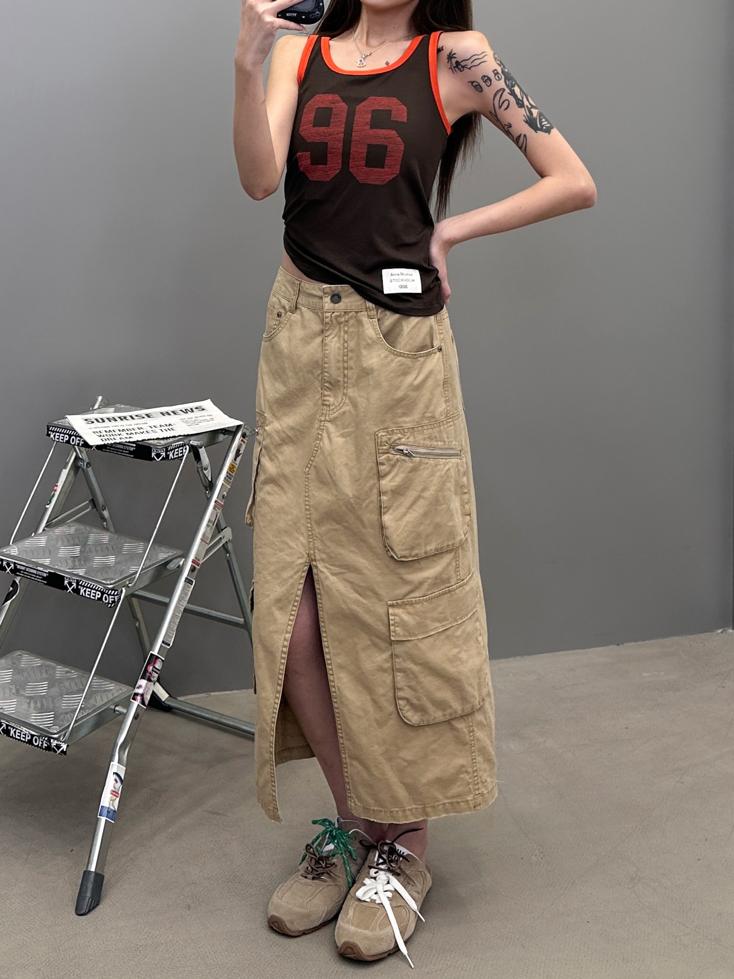  Acne ｜ 新款工装半裙，成衣洗水吊磨做旧工艺，复杂多口袋结构工装款式，进口全棉面料，尺码sml