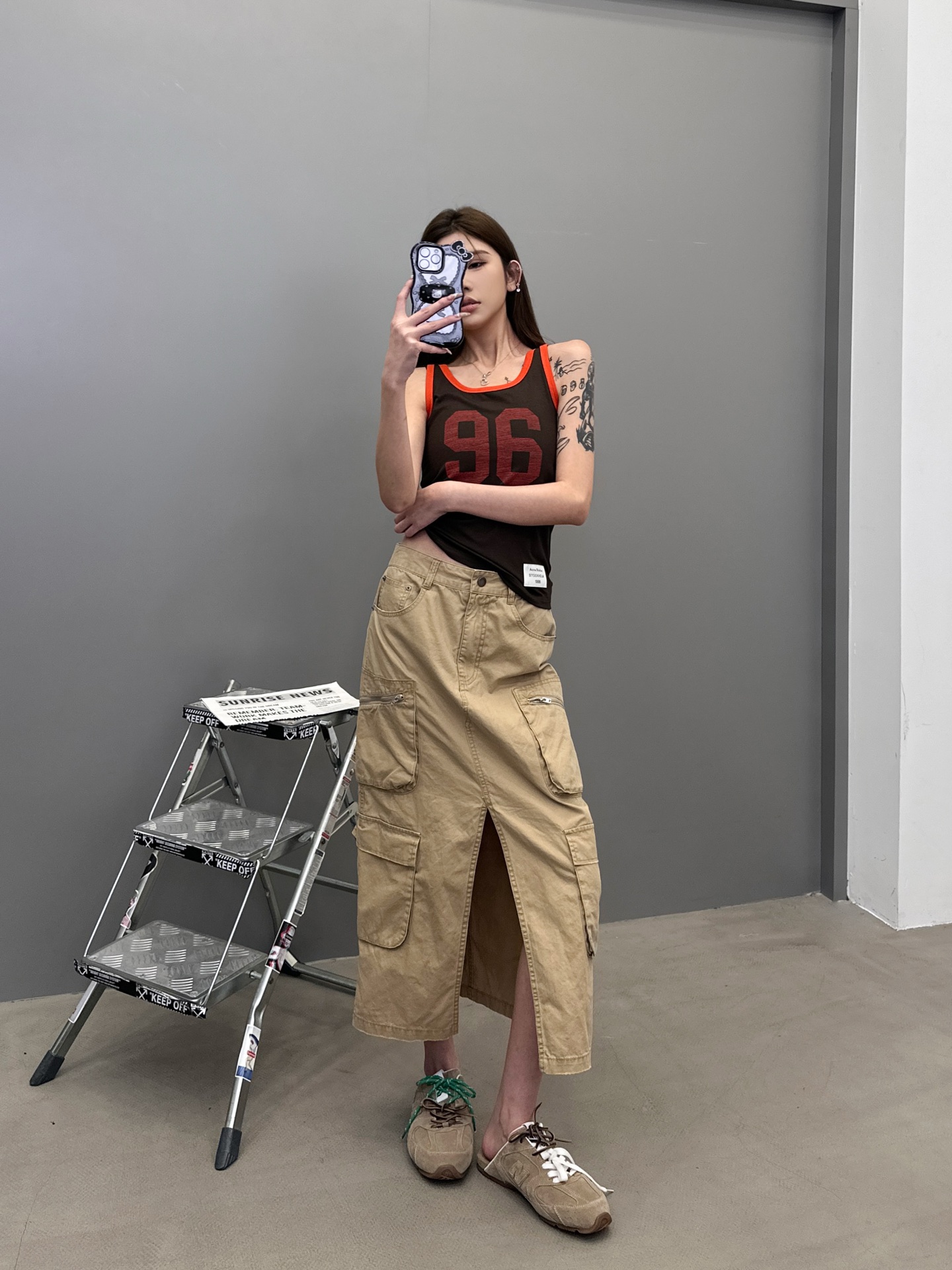  Acne ｜ 新款工装半裙，成衣洗水吊磨做旧工艺，复杂多口袋结构工装款式，进口全棉面料，尺码sml