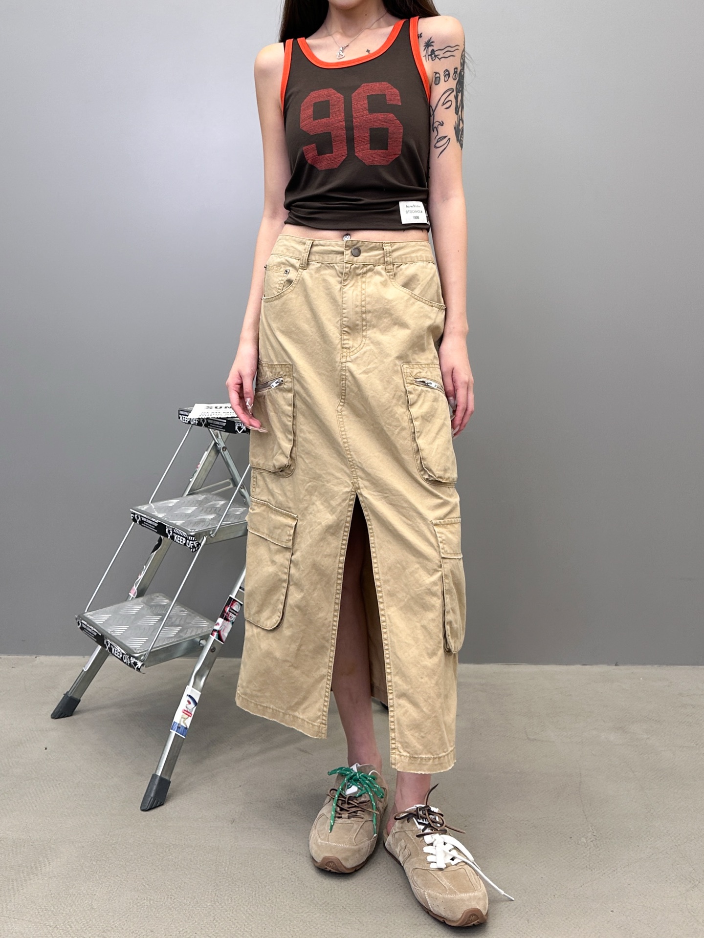  Acne ｜ 新款工装半裙，成衣洗水吊磨做旧工艺，复杂多口袋结构工装款式，进口全棉面料，尺码sml