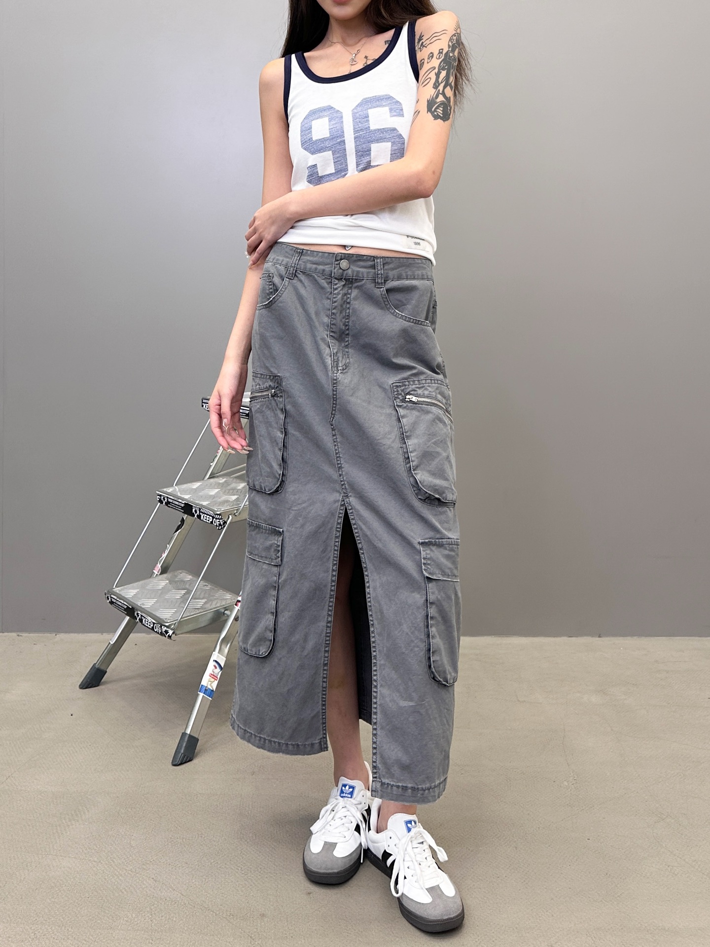  Acne ｜ 新款工装半裙，成衣洗水吊磨做旧工艺，复杂多口袋结构工装款式，进口全棉面料，尺码sml