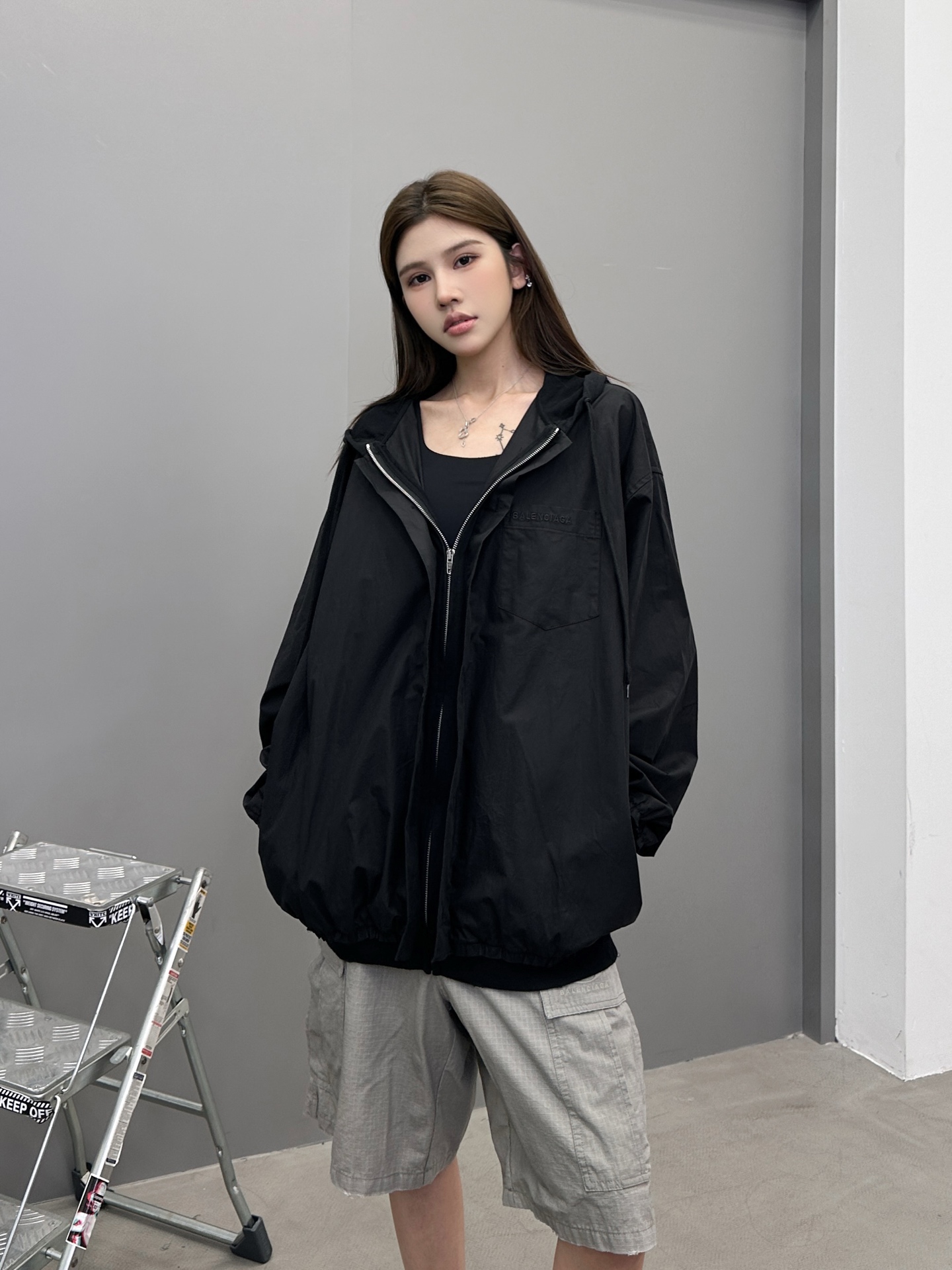  巴黎 ｜ 新款开衫，成衣洗水吊磨工艺加针织梭织拼接，经典刺绣标，男女同款，尺码sml