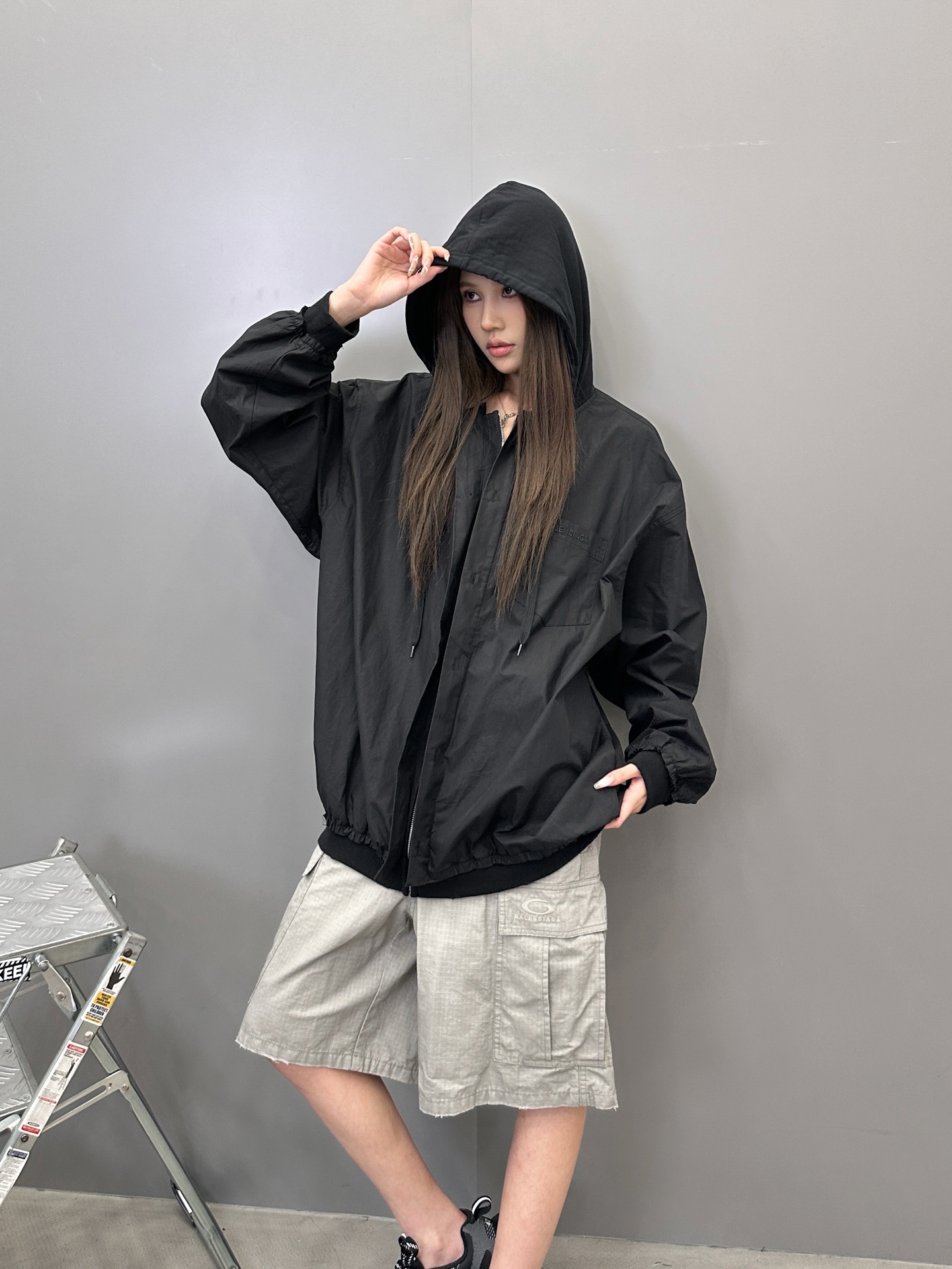  巴黎 ｜ 新款开衫，成衣洗水吊磨工艺加针织梭织拼接，经典刺绣标，男女同款，尺码sml