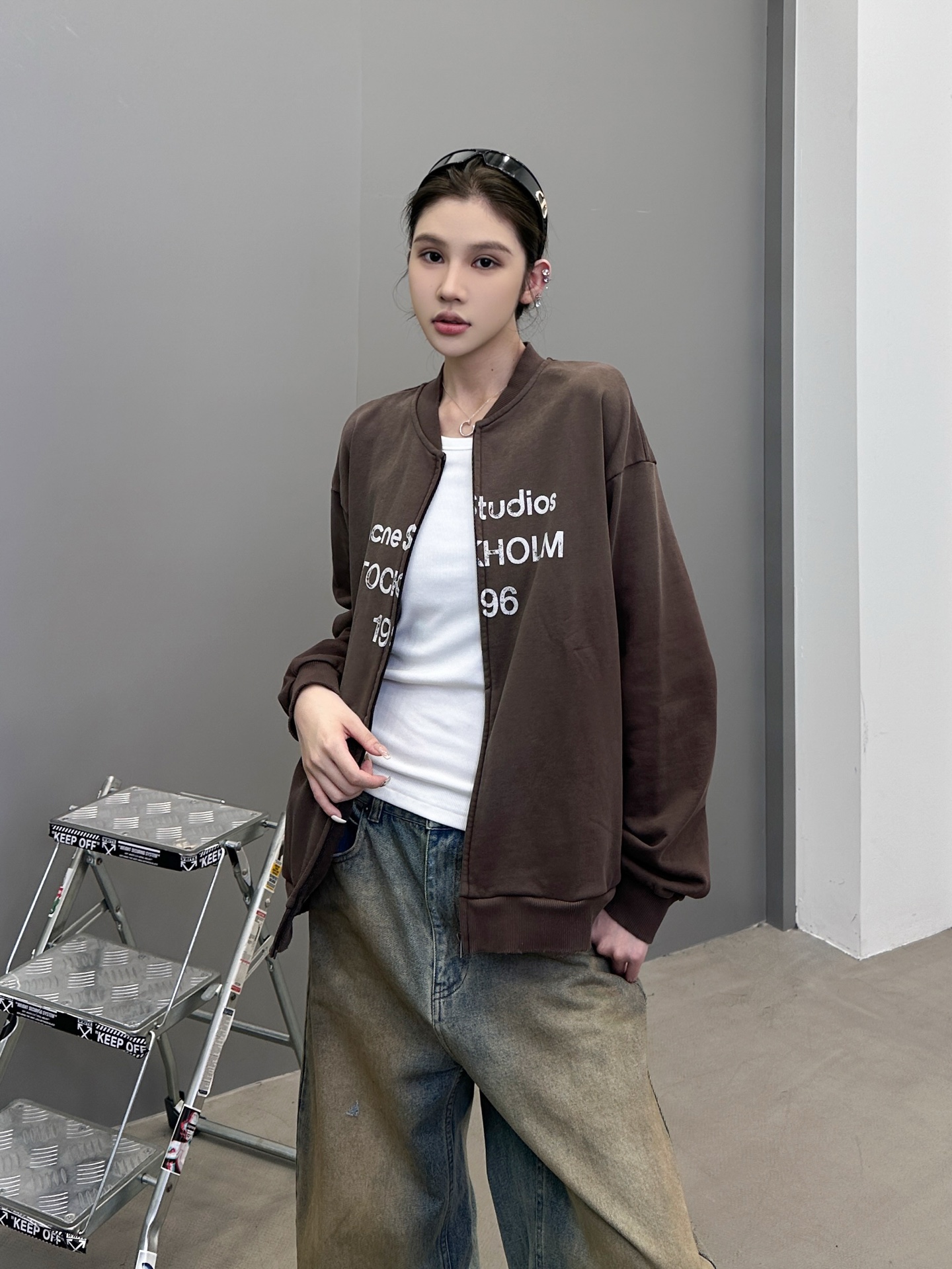 Acne ｜ 新款开衫卫衣，成衣洗水喷色吊磨工艺加对位印花，男女同款，尺码sml