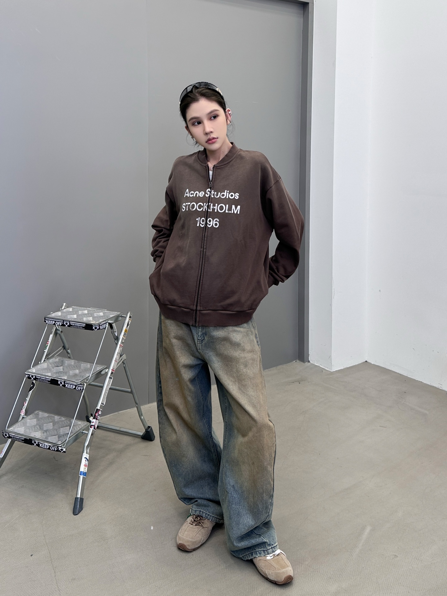 Acne ｜ 新款开衫卫衣，成衣洗水喷色吊磨工艺加对位印花，男女同款，尺码sml