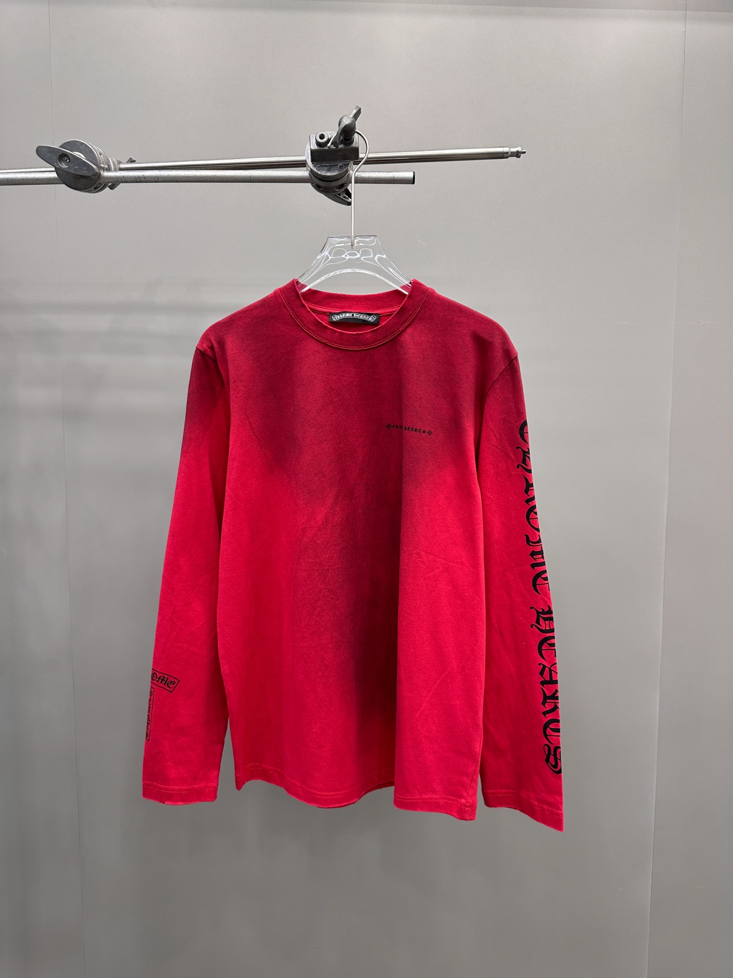 克罗心 ｜ 新款长袖t，成衣洗水喷色吊磨工艺加5处印花，男女同款，尺码sml