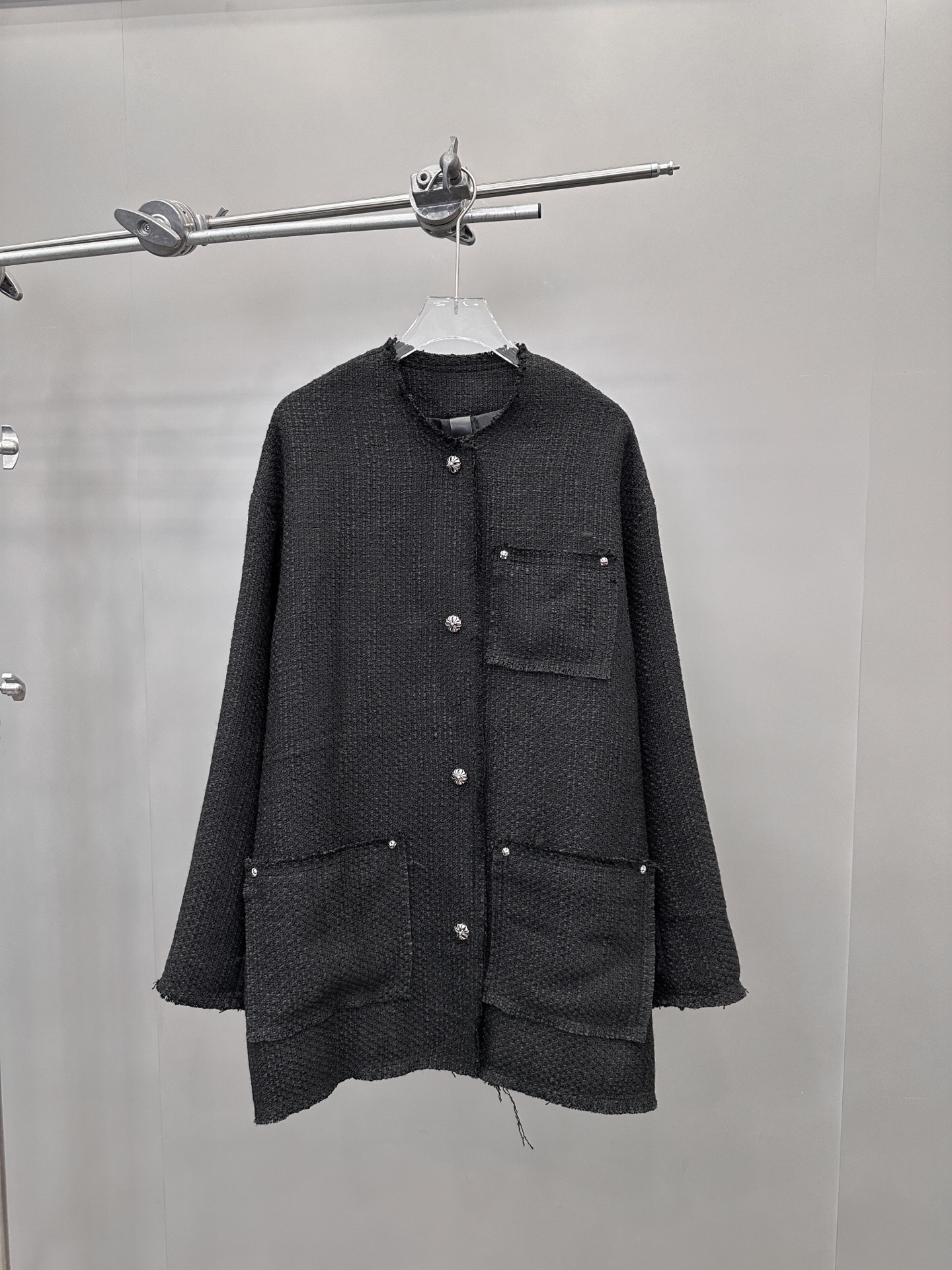 克罗心 ｜ 新款粗纺外套，全身经典五金配饰，羊毛混纺粗纺面料，休闲时尚，尺码sml