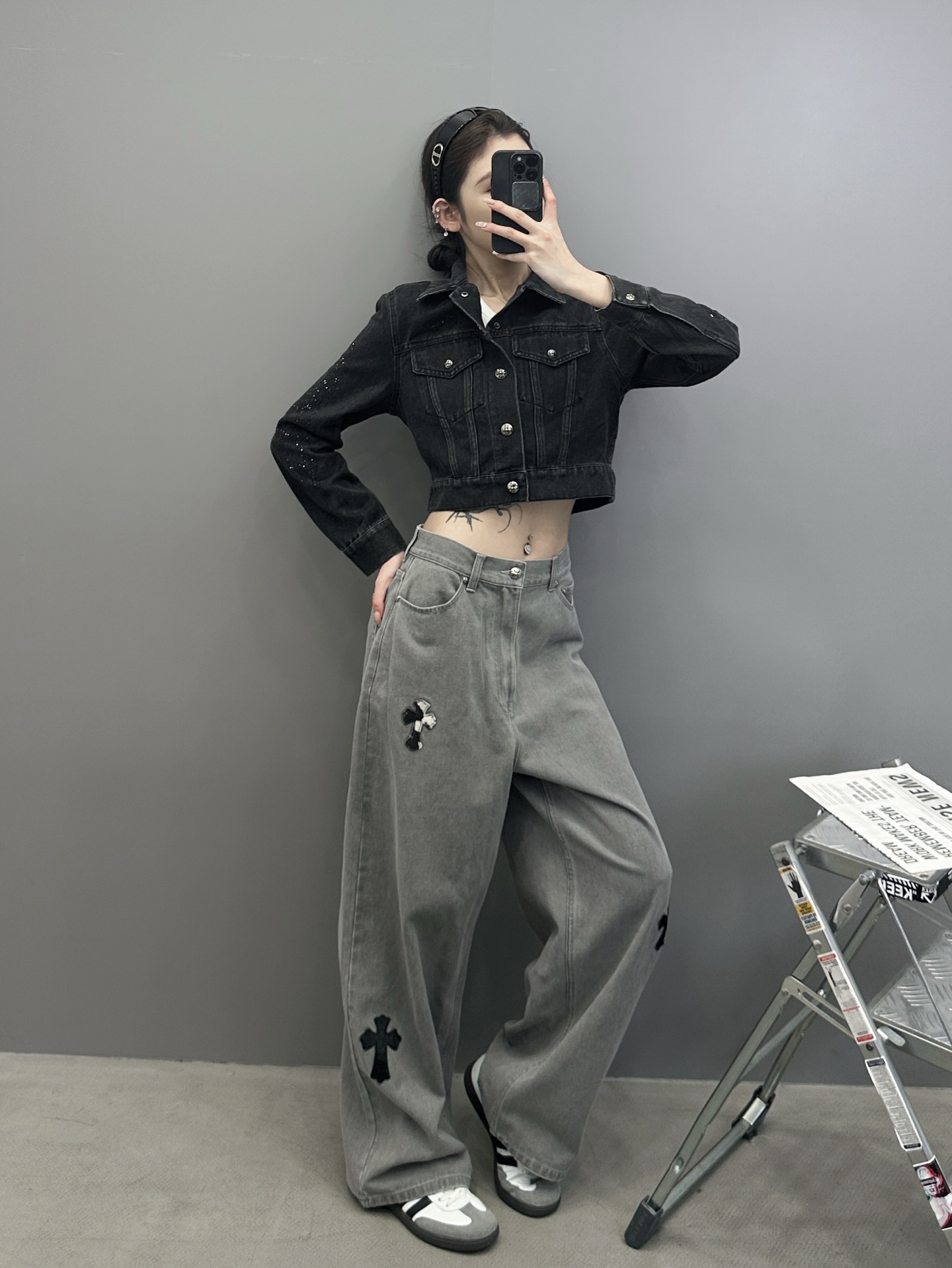 克罗心 ｜ 新款牛仔小上衣，成衣洗水烫钻工艺，经典五金配饰，尺码sml