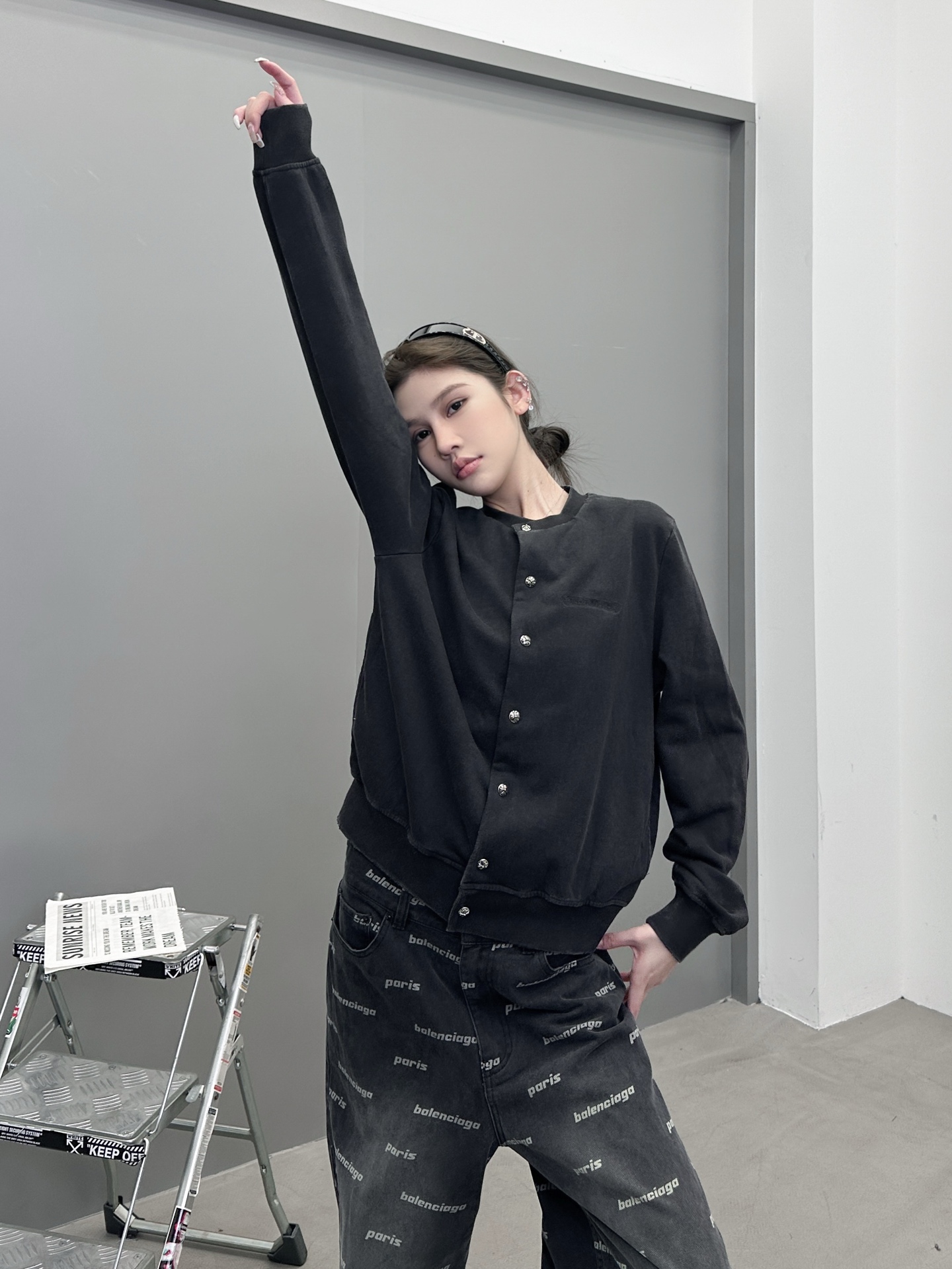 克罗心 ｜ 新款卫衣开衫，成衣洗水炒色吊磨工艺，前后经典刺绣标，男女同款，尺码sml