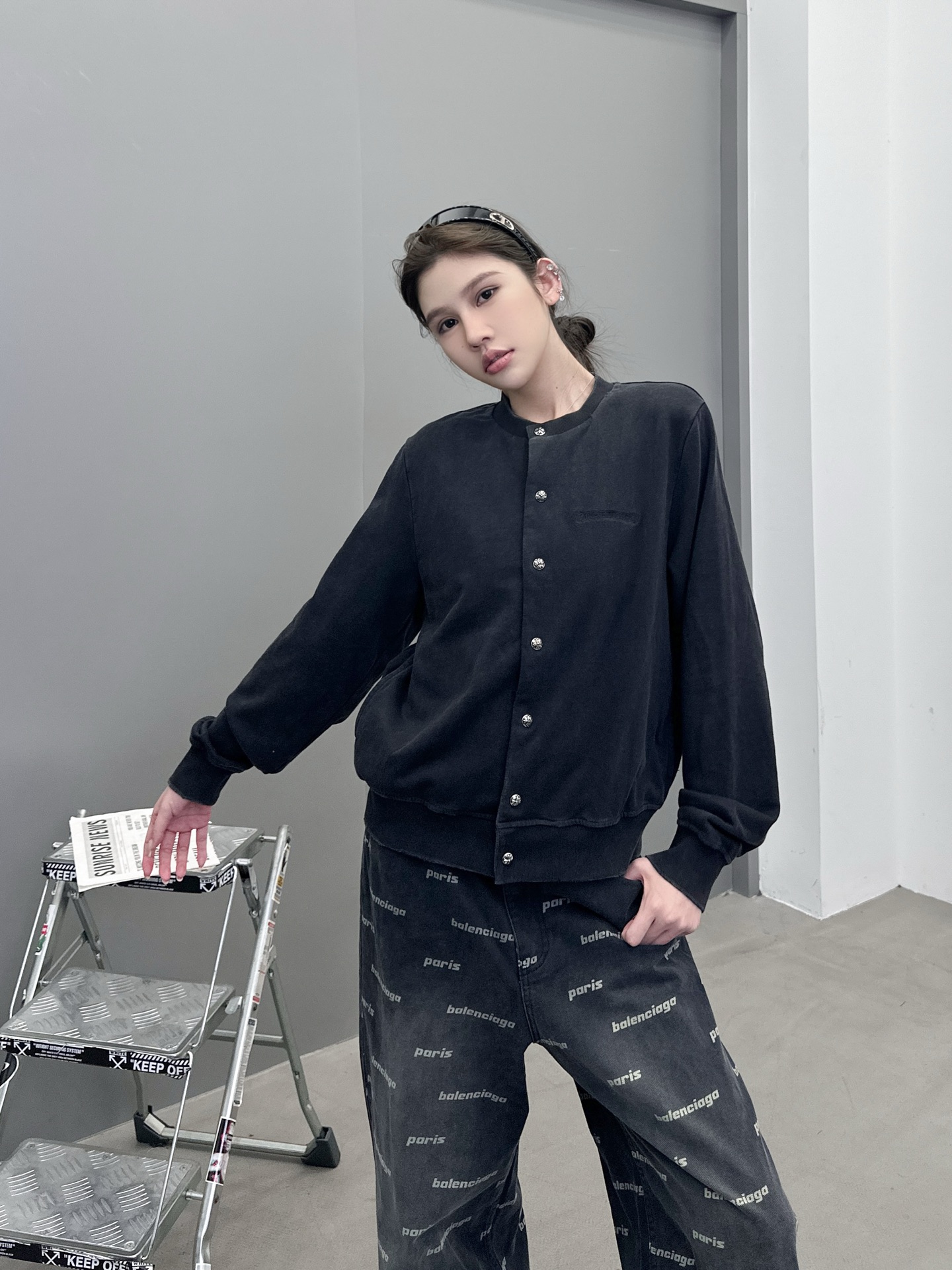 克罗心 ｜ 新款卫衣开衫，成衣洗水炒色吊磨工艺，前后经典刺绣标，男女同款，尺码sml