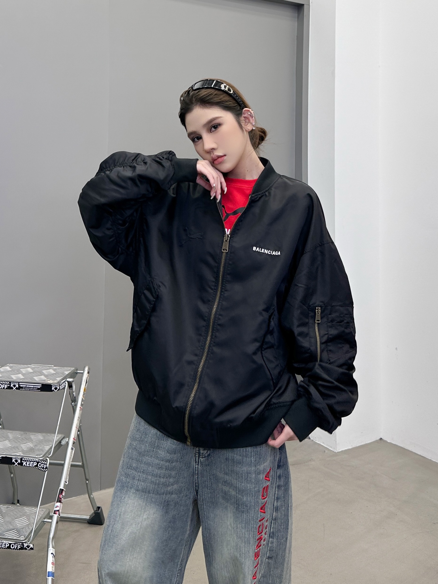 巴黎 ｜ 新款飞行员棉夹克，全身多处经典刺绣标，高密锦纶面料，休闲时尚，男女同款，尺码sml