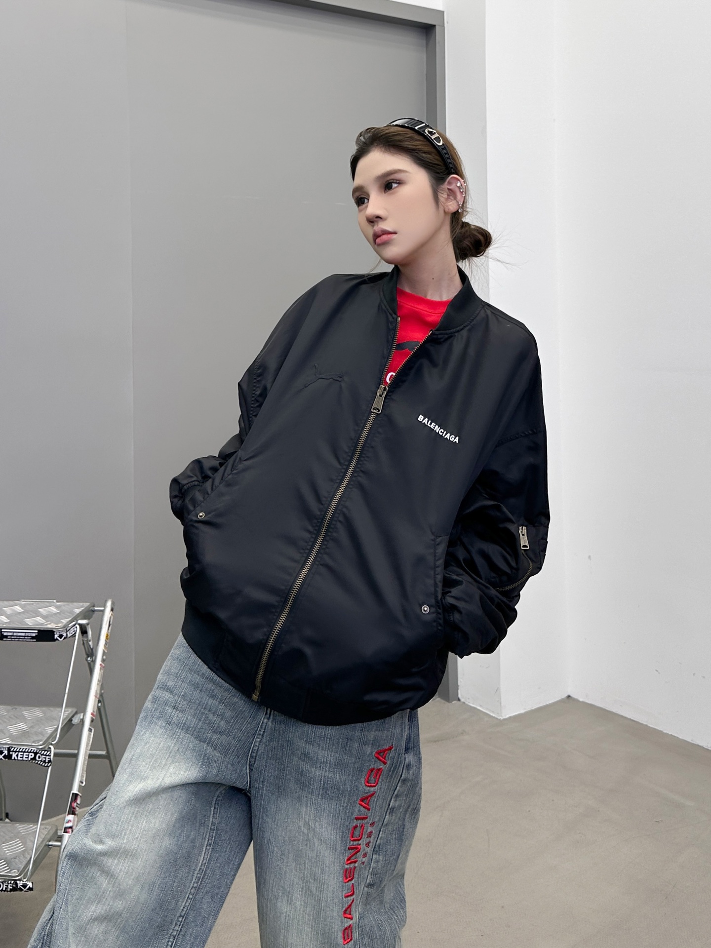 巴黎 ｜ 新款飞行员棉夹克，全身多处经典刺绣标，高密锦纶面料，休闲时尚，男女同款，尺码sml