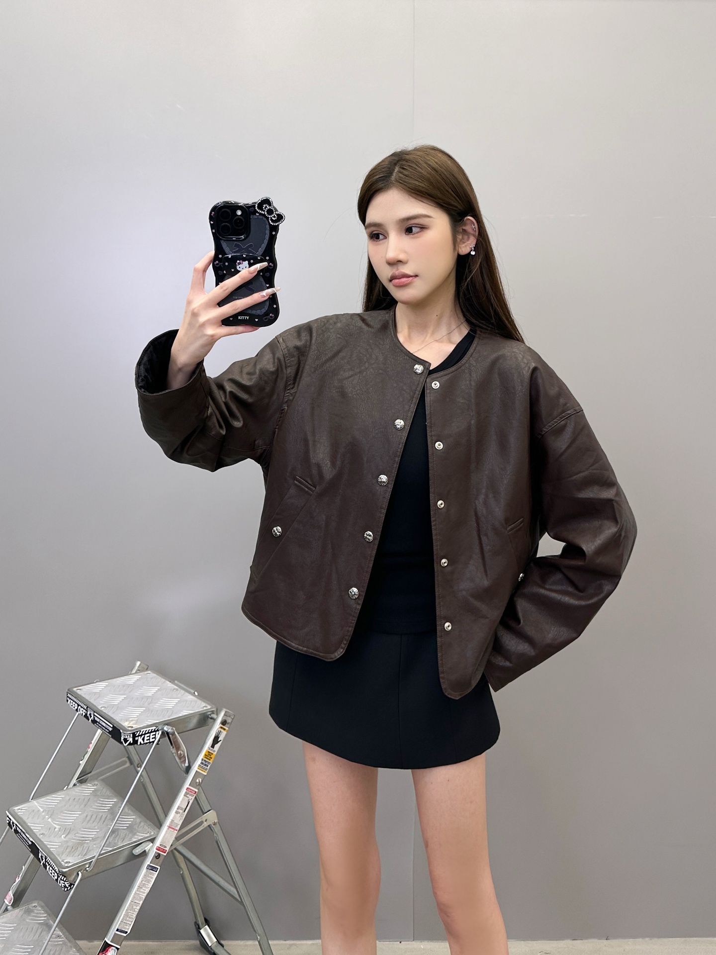 克罗心 ｜ 新款棉夹克，经典五金纽扣，进口环保pu面料棉夹克，尺码sml