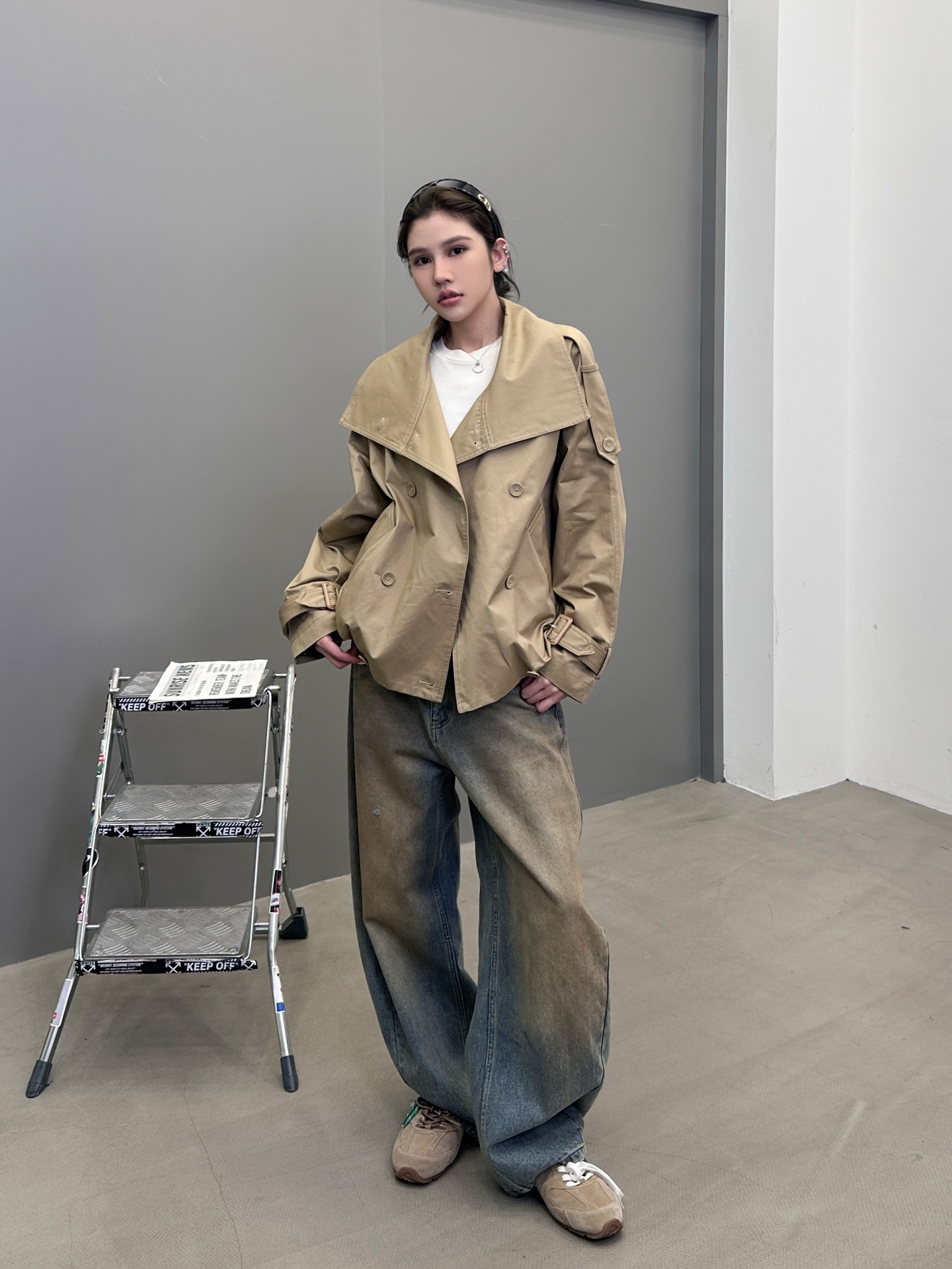 Acne ｜ 新款短风衣，版型时尚结构特别，定织格子面料里布，进口高密全棉风衣布面料，尺码sml