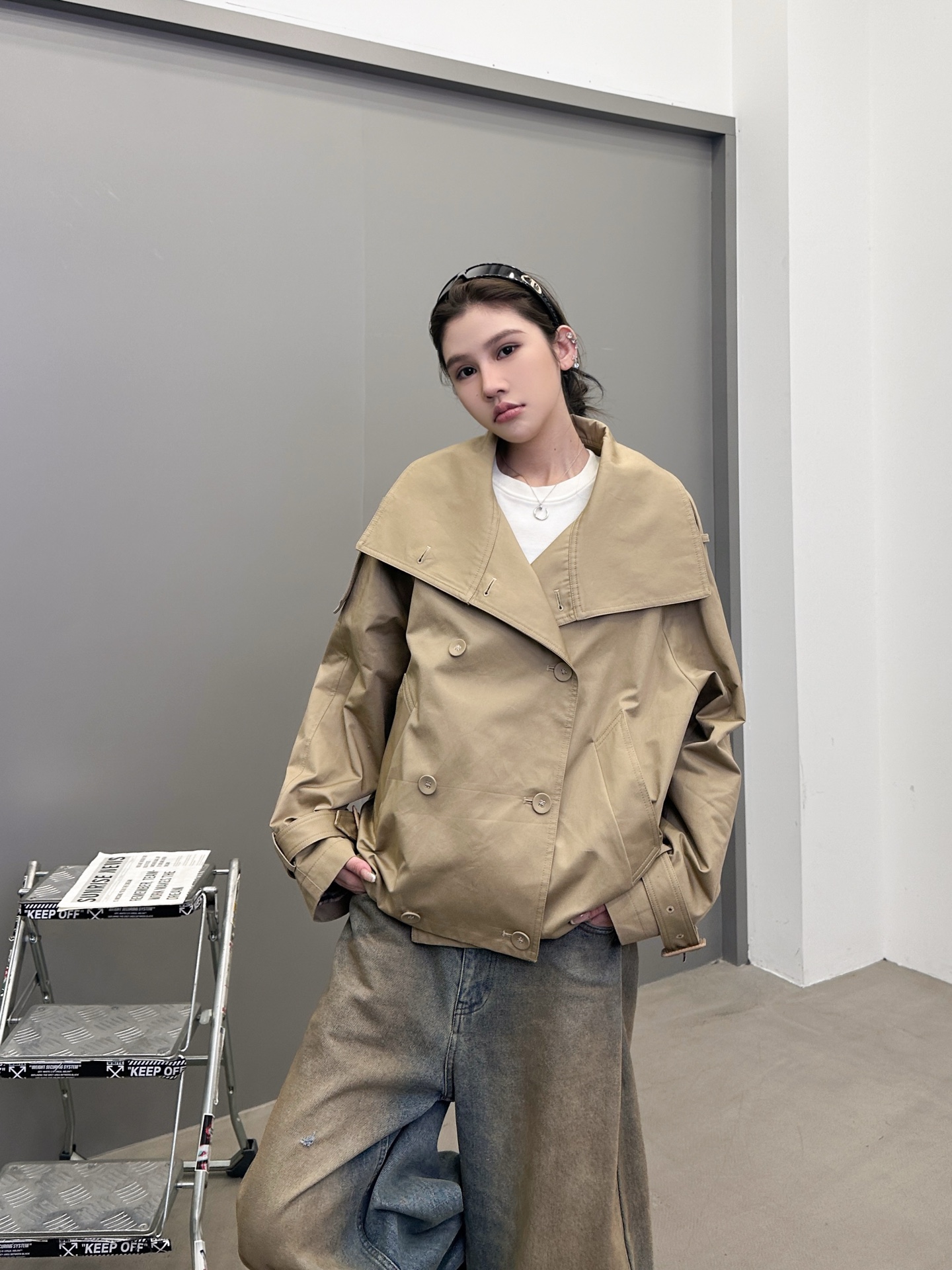 Acne ｜ 新款短风衣，版型时尚结构特别，定织格子面料里布，进口高密全棉风衣布面料，尺码sml