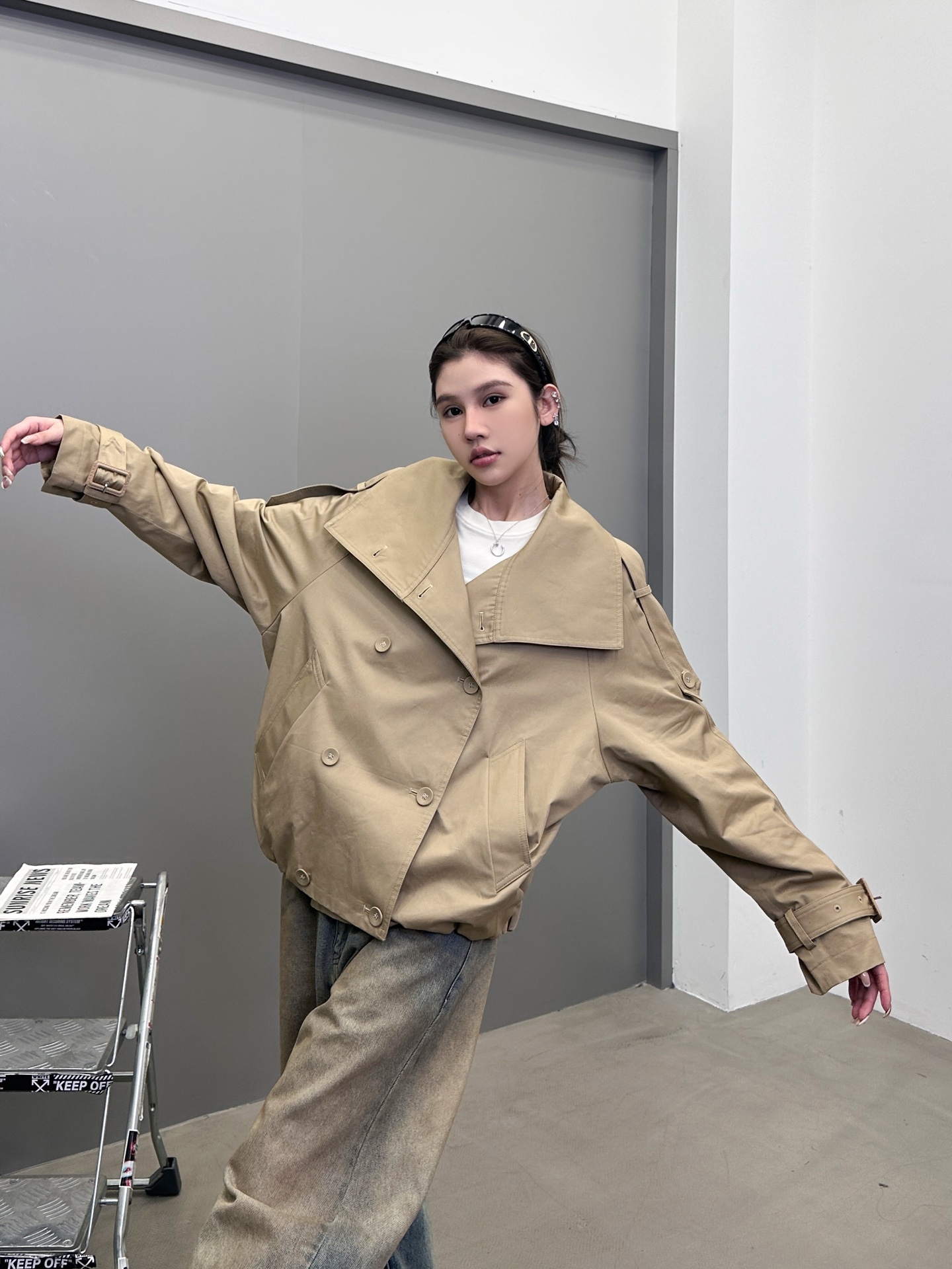 Acne ｜ 新款短风衣，版型时尚结构特别，定织格子面料里布，进口高密全棉风衣布面料，尺码sml