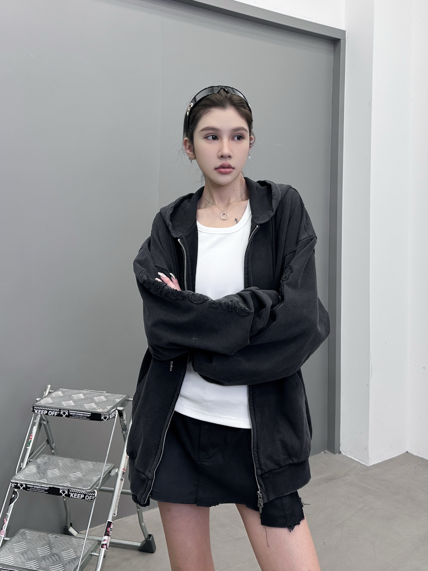 克罗心 ｜ 新款卫衣开衫，成衣洗水炒色加4处贴布绣重工工艺，男女同款，尺码sml