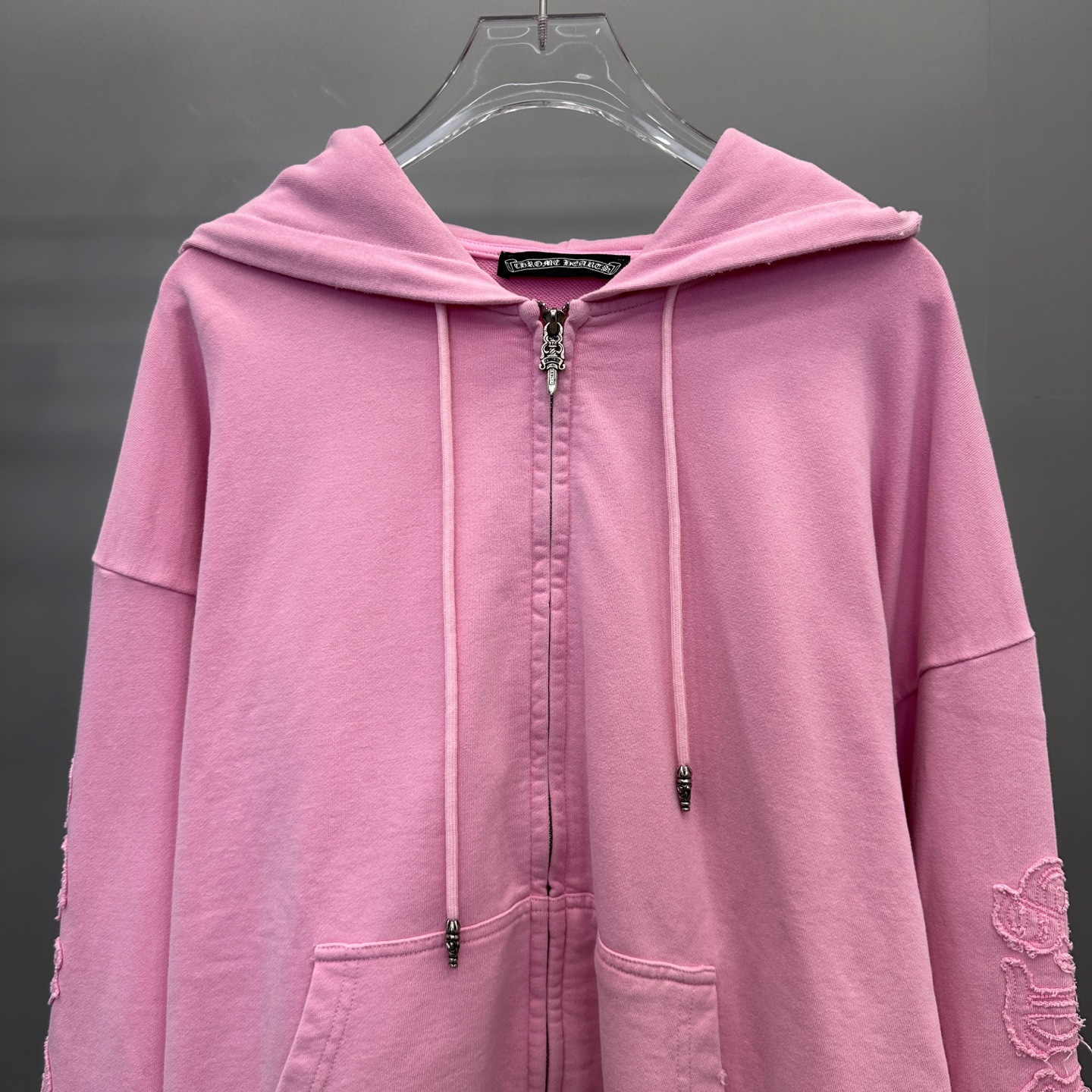 克罗心 ｜ 新款卫衣开衫，成衣洗水炒色加4处贴布绣重工工艺，男女同款，尺码sml