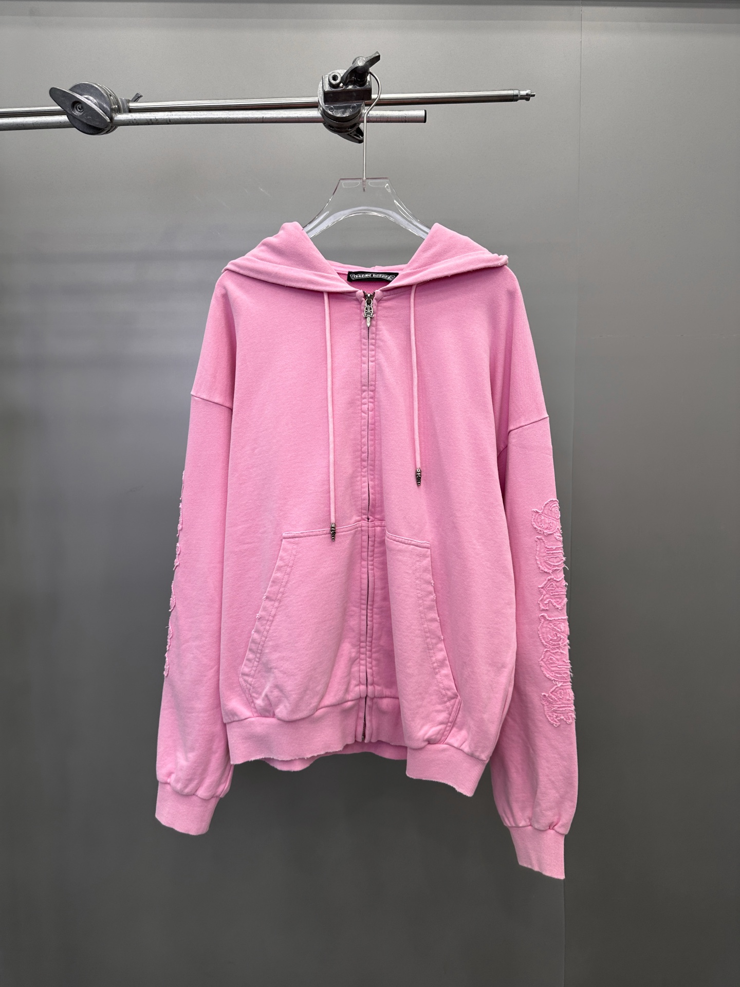 克罗心 ｜ 新款卫衣开衫，成衣洗水炒色加4处贴布绣重工工艺，男女同款，尺码sml