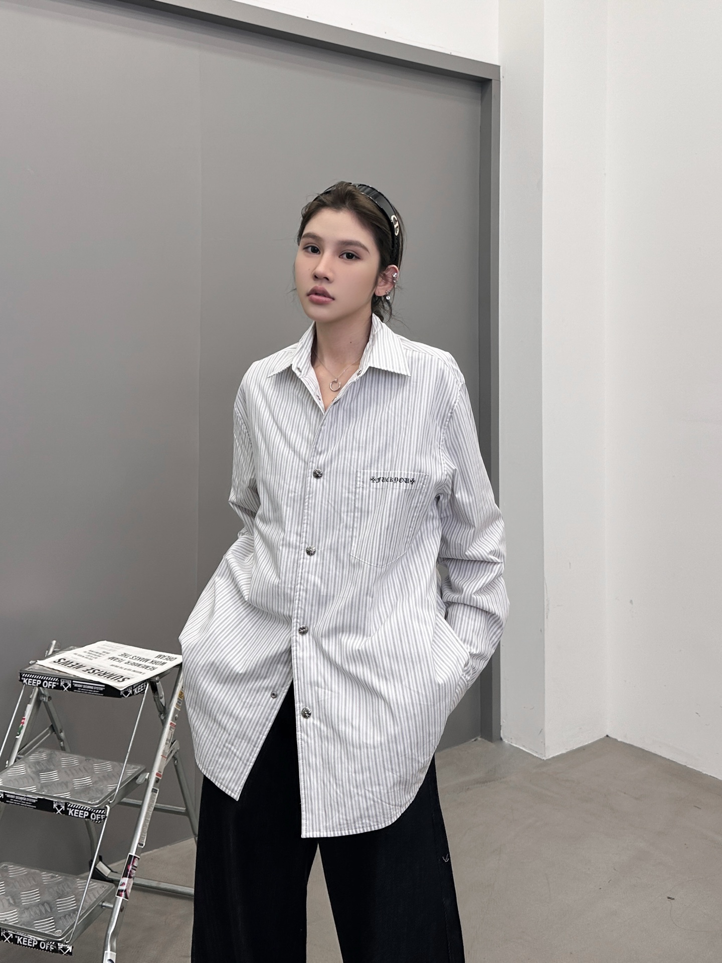 克罗心 ｜ 新款棉衬衣，经典多处印花标，全棉高密衬衣面料，衬衣棉服款式，男女同款，尺码sml