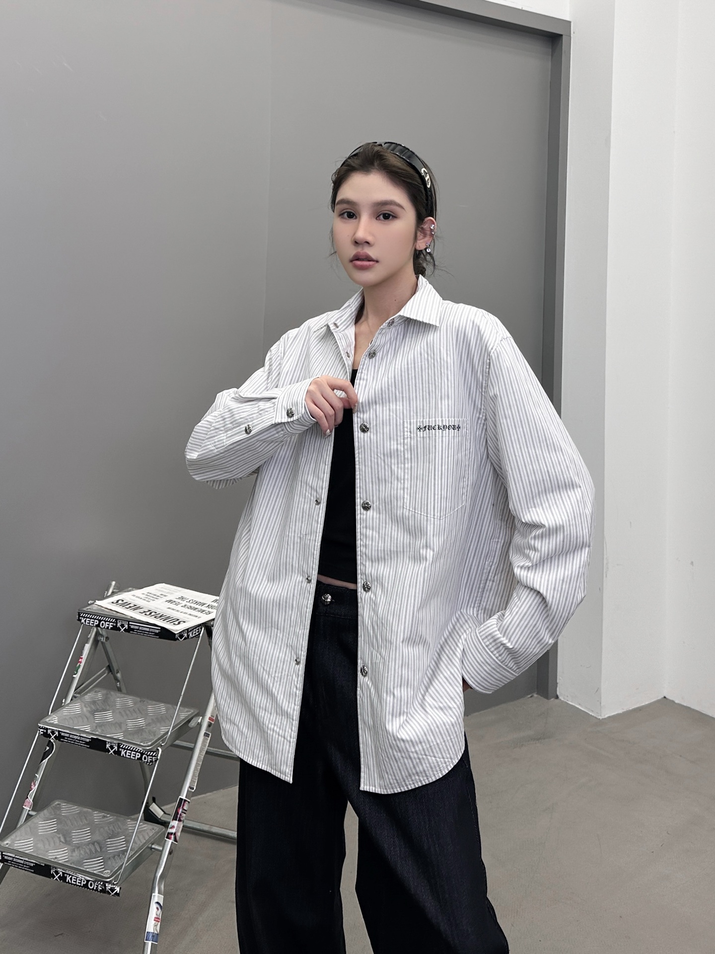 克罗心 ｜ 新款棉衬衣，经典多处印花标，全棉高密衬衣面料，衬衣棉服款式，男女同款，尺码sml