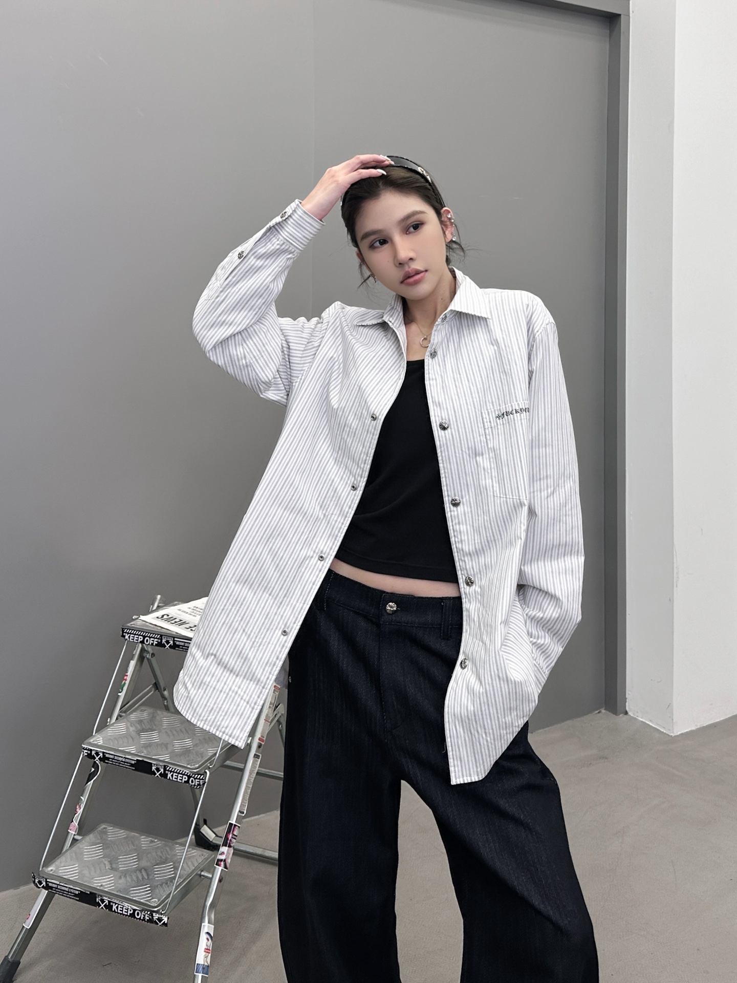 克罗心 ｜ 新款棉衬衣，经典多处印花标，全棉高密衬衣面料，衬衣棉服款式，男女同款，尺码sml