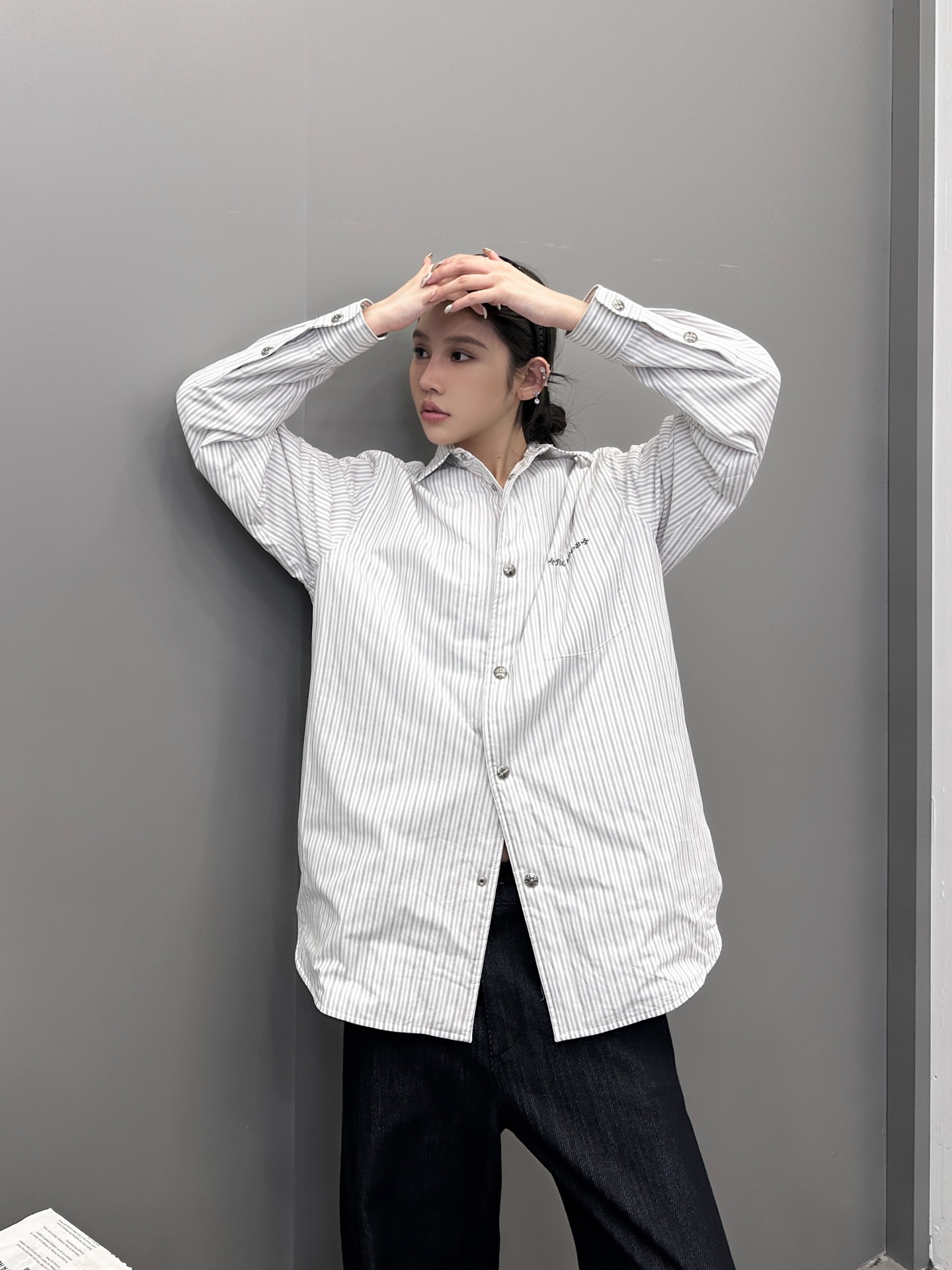 克罗心 ｜ 新款棉衬衣，经典多处印花标，全棉高密衬衣面料，衬衣棉服款式，男女同款，尺码sml