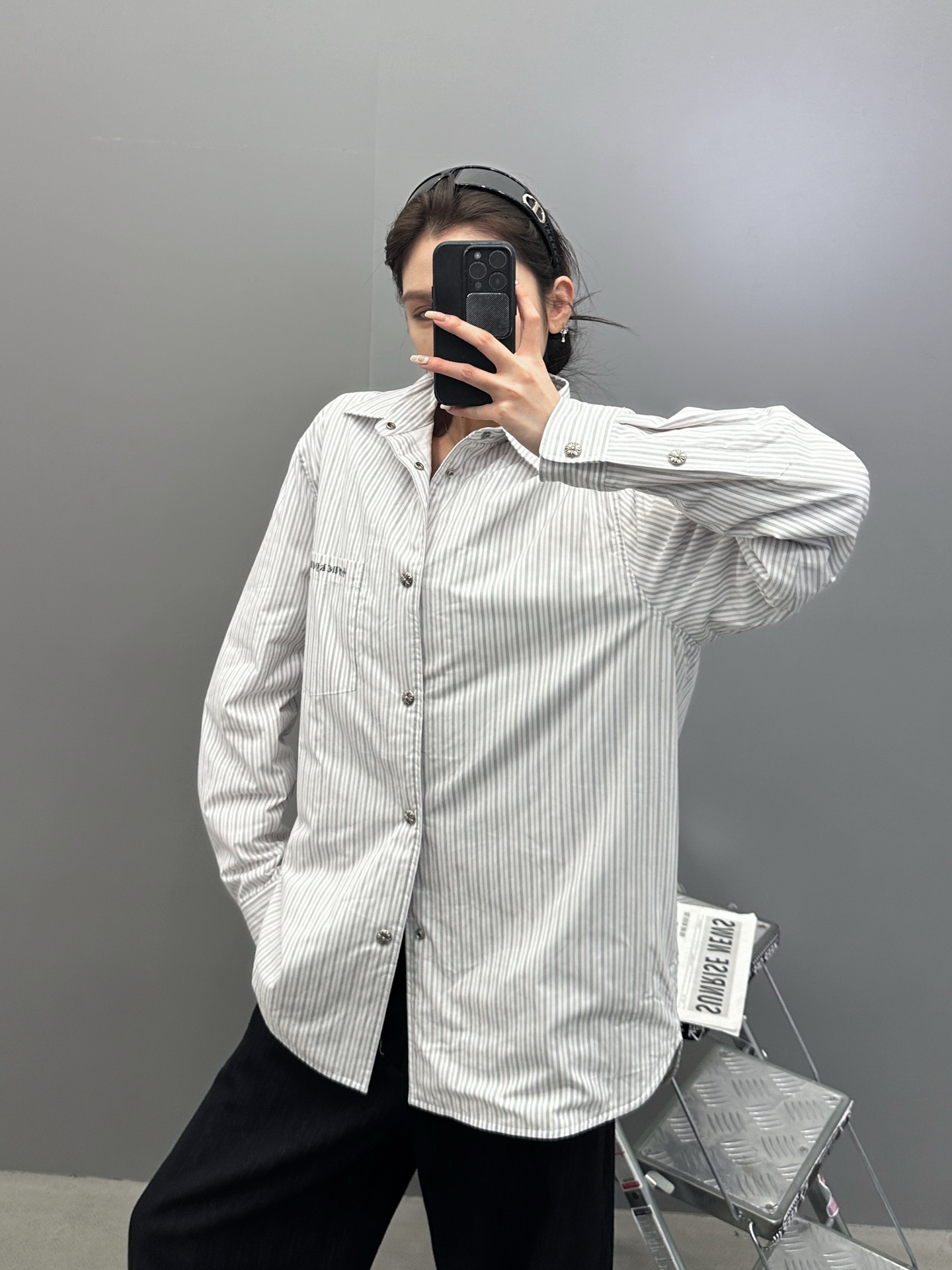 克罗心 ｜ 新款棉衬衣，经典多处印花标，全棉高密衬衣面料，衬衣棉服款式，男女同款，尺码sml