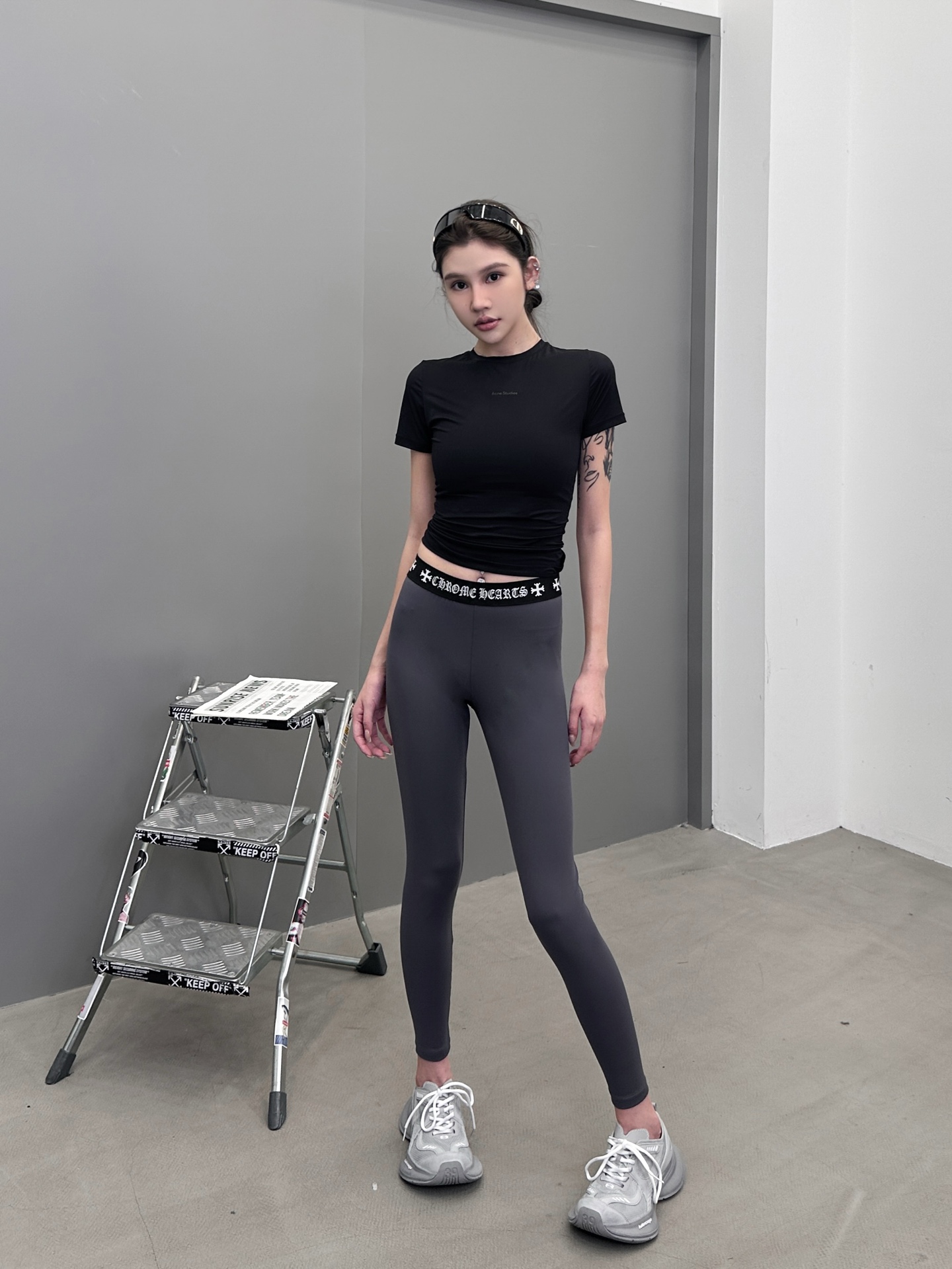 克罗心 ｜ 新款打底裤，成衣印花工艺加腰部织带经典打底裤，尺码sml